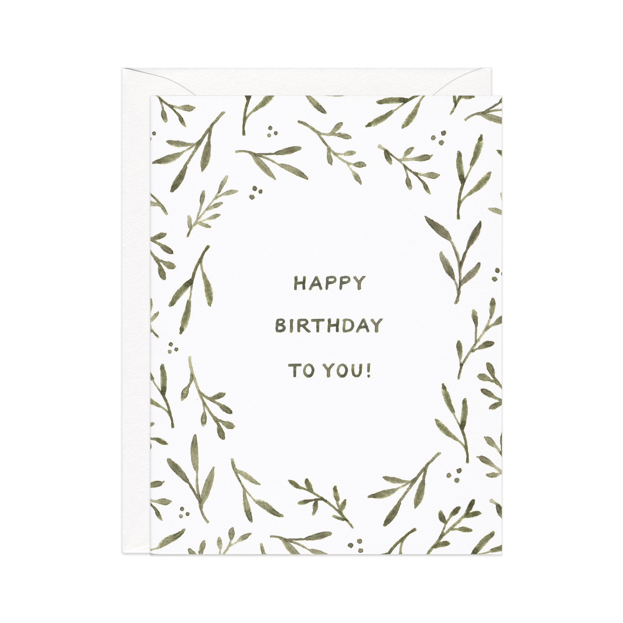 Greenery Border Birthday Card