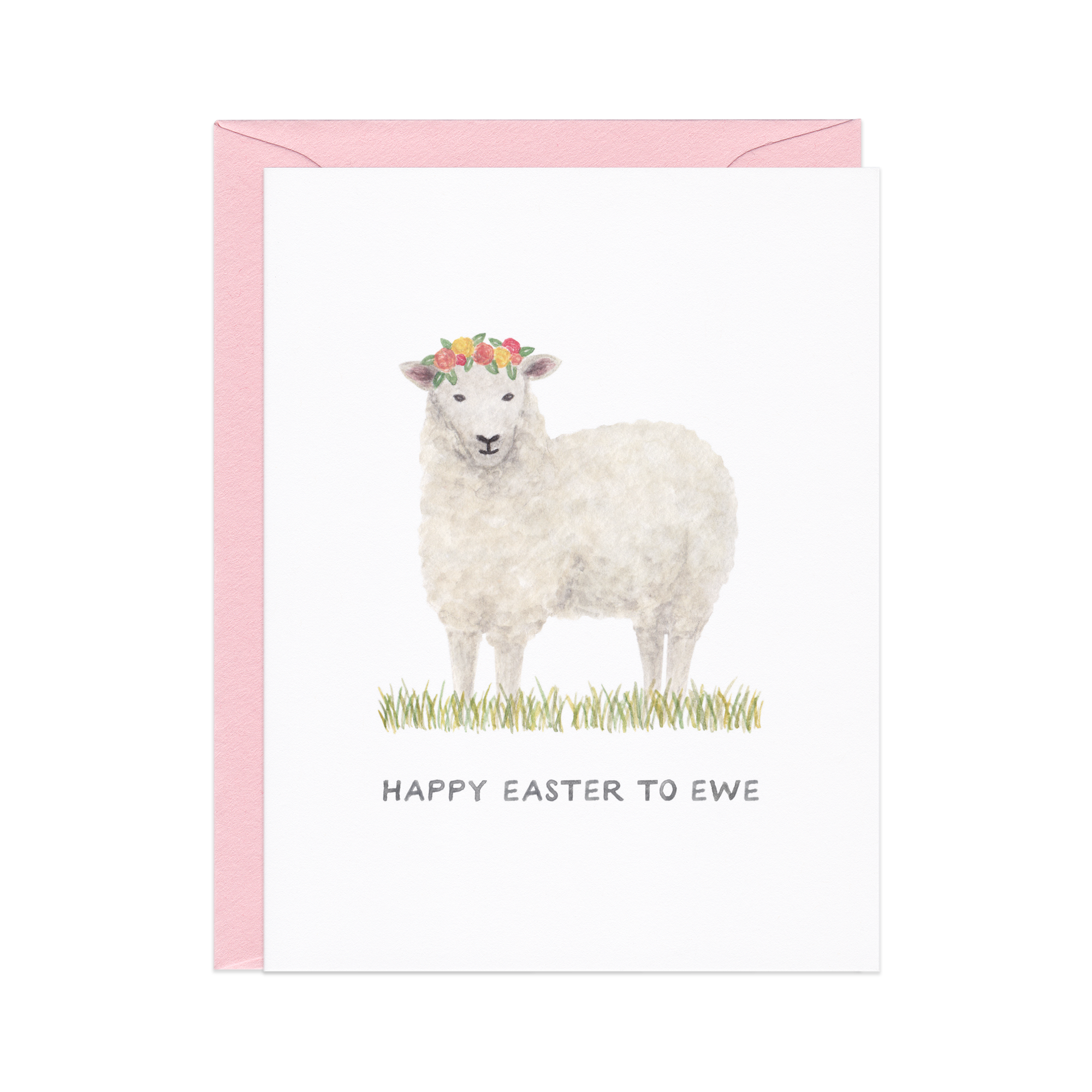 Flower Crown Ewe Easter Card