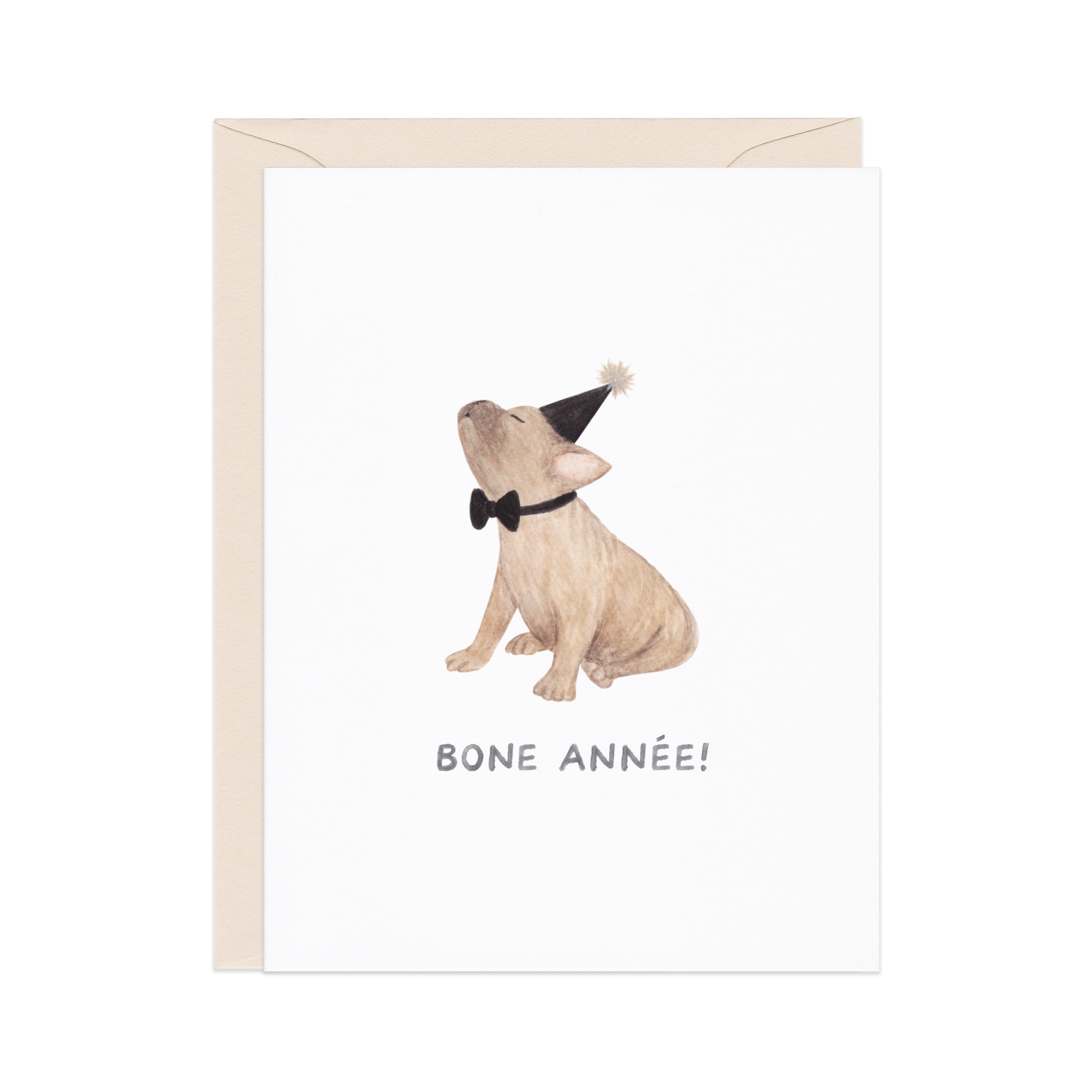 Bone Année Frenchie New Year's Card
