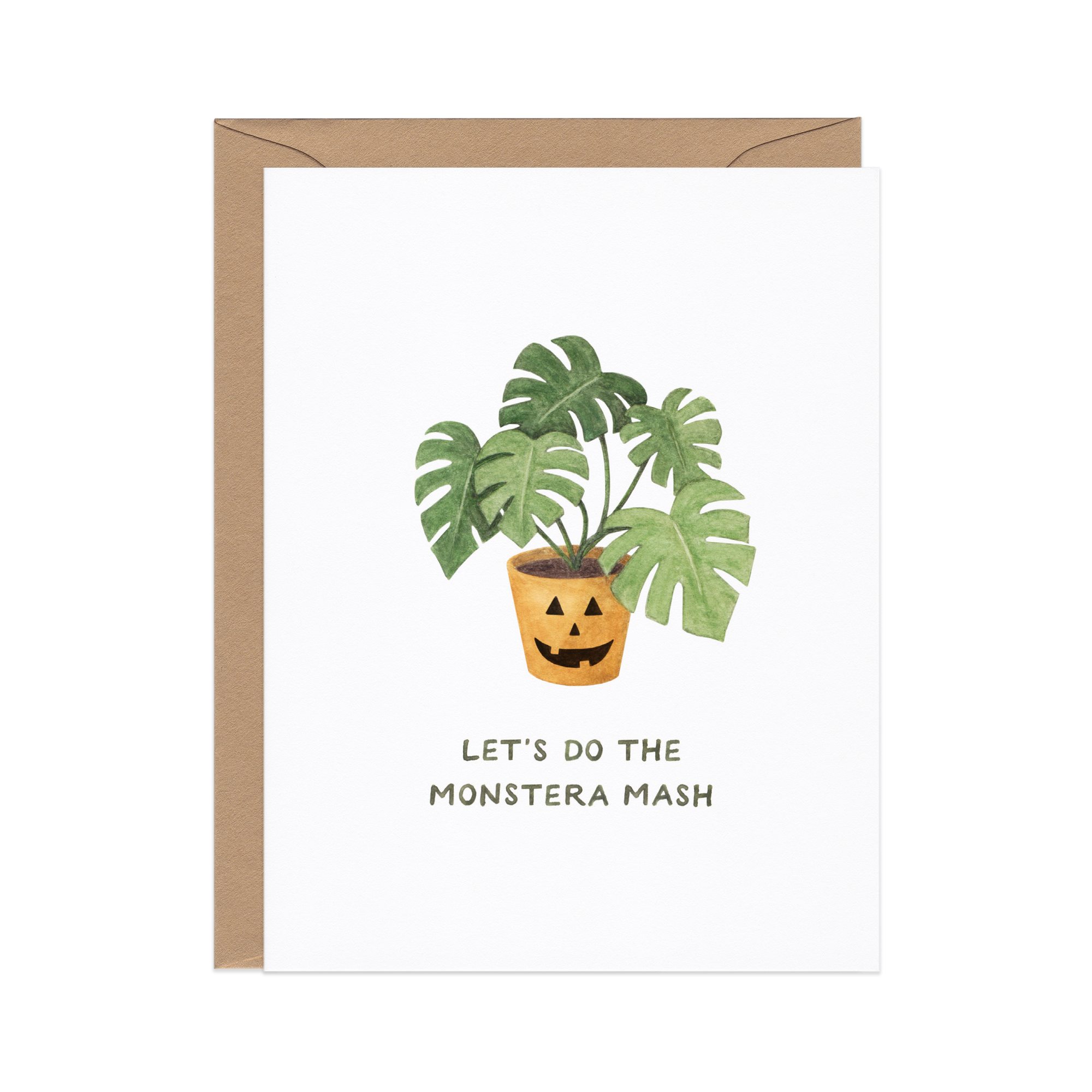 Monstera Mash Plant Halloween Card