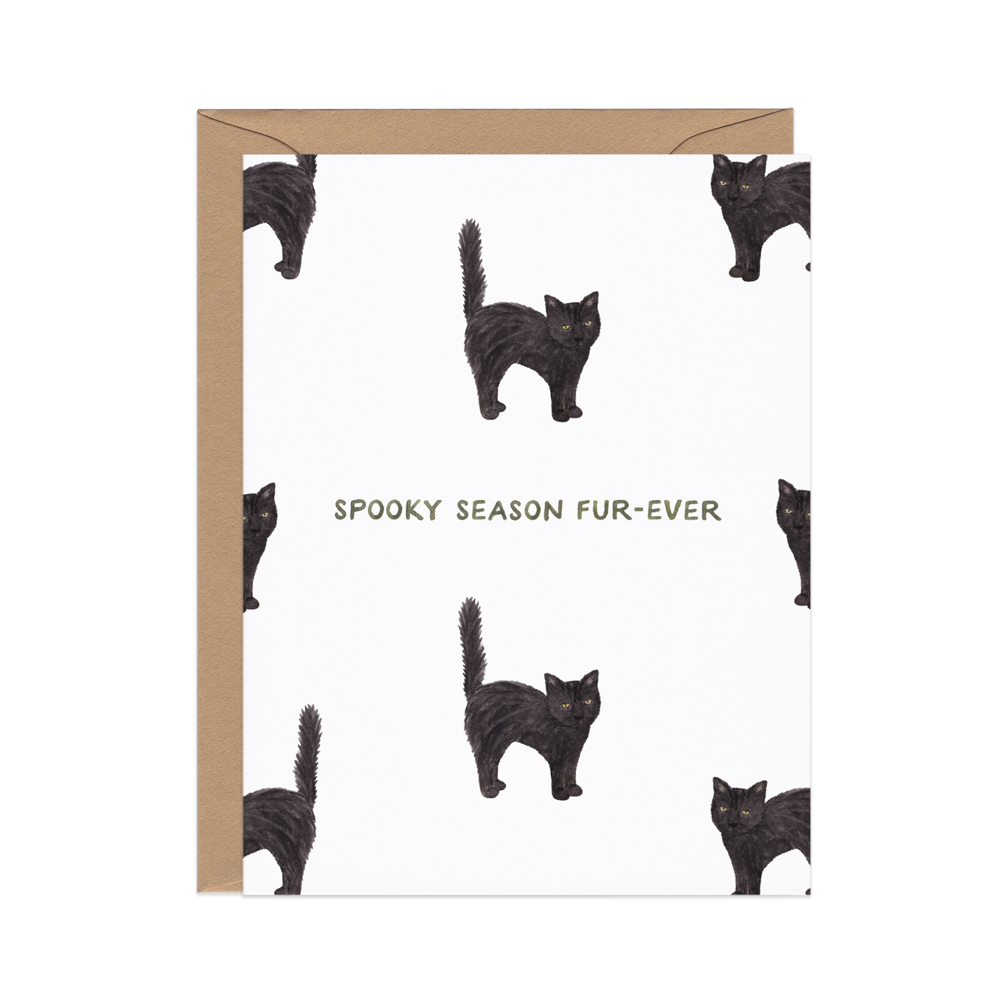 Spooky Season Fur-ever Black Cat Halloween Card