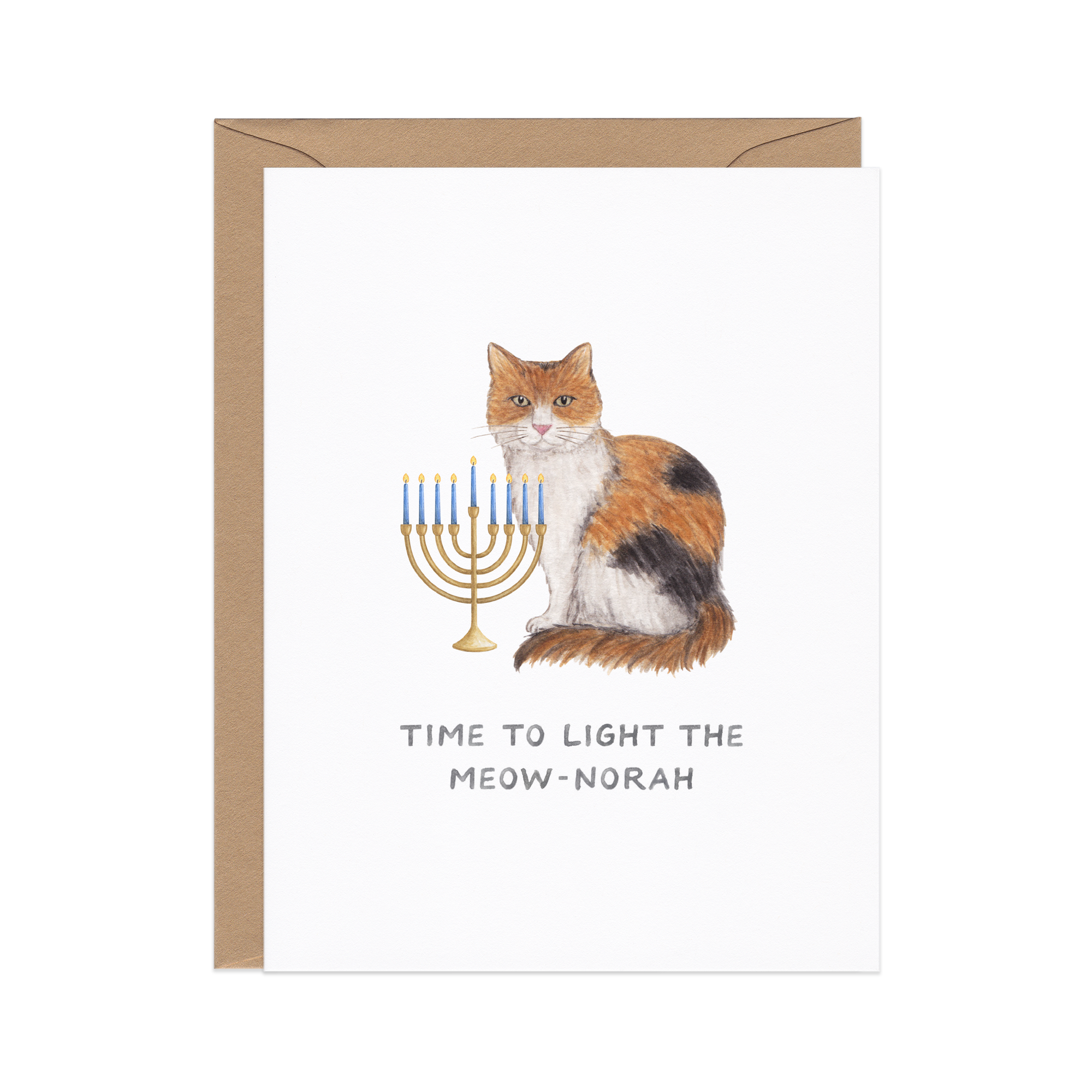 Light the Meow-norah Cat Hanukkah Card