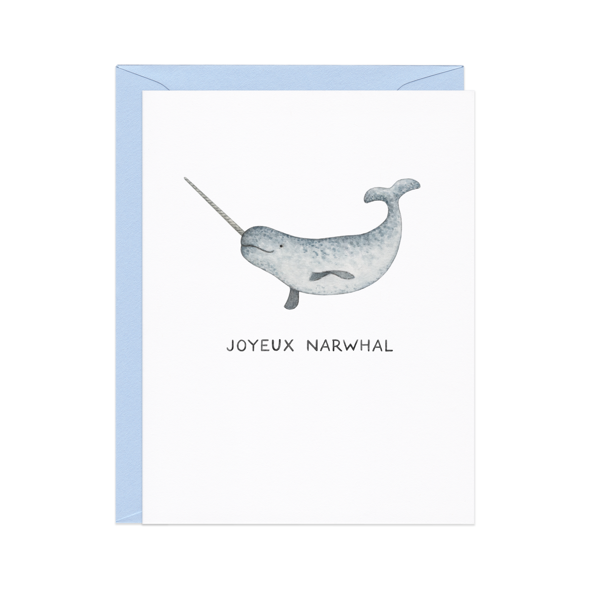 Joyeux Narwhal French Holiday Card