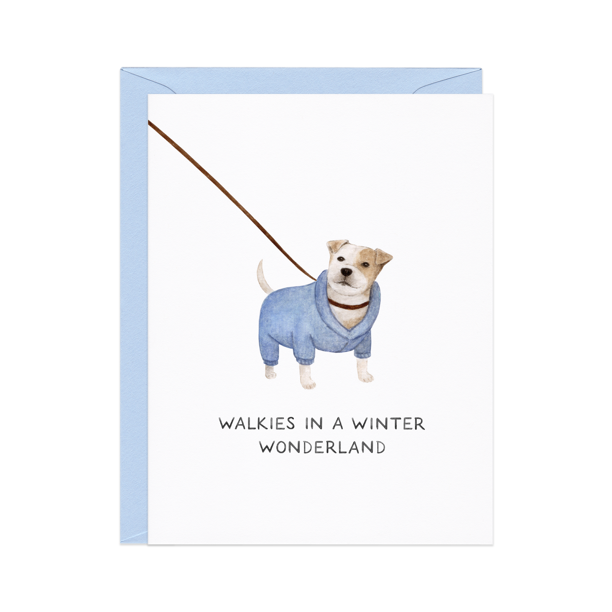 Walkies In A Winter Wonderland Dog Holiday Card