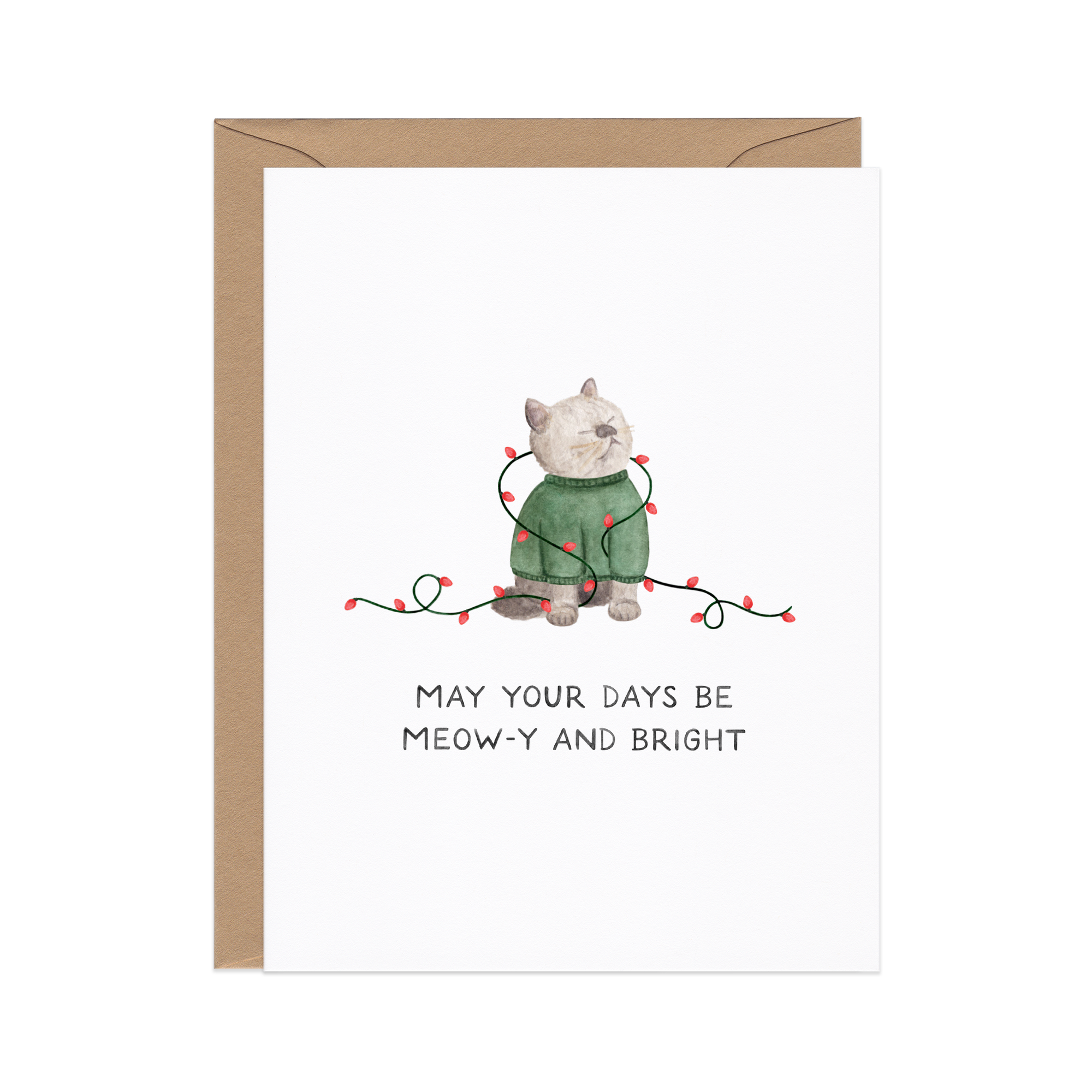Meow-y And Bright Cat Holiday Card