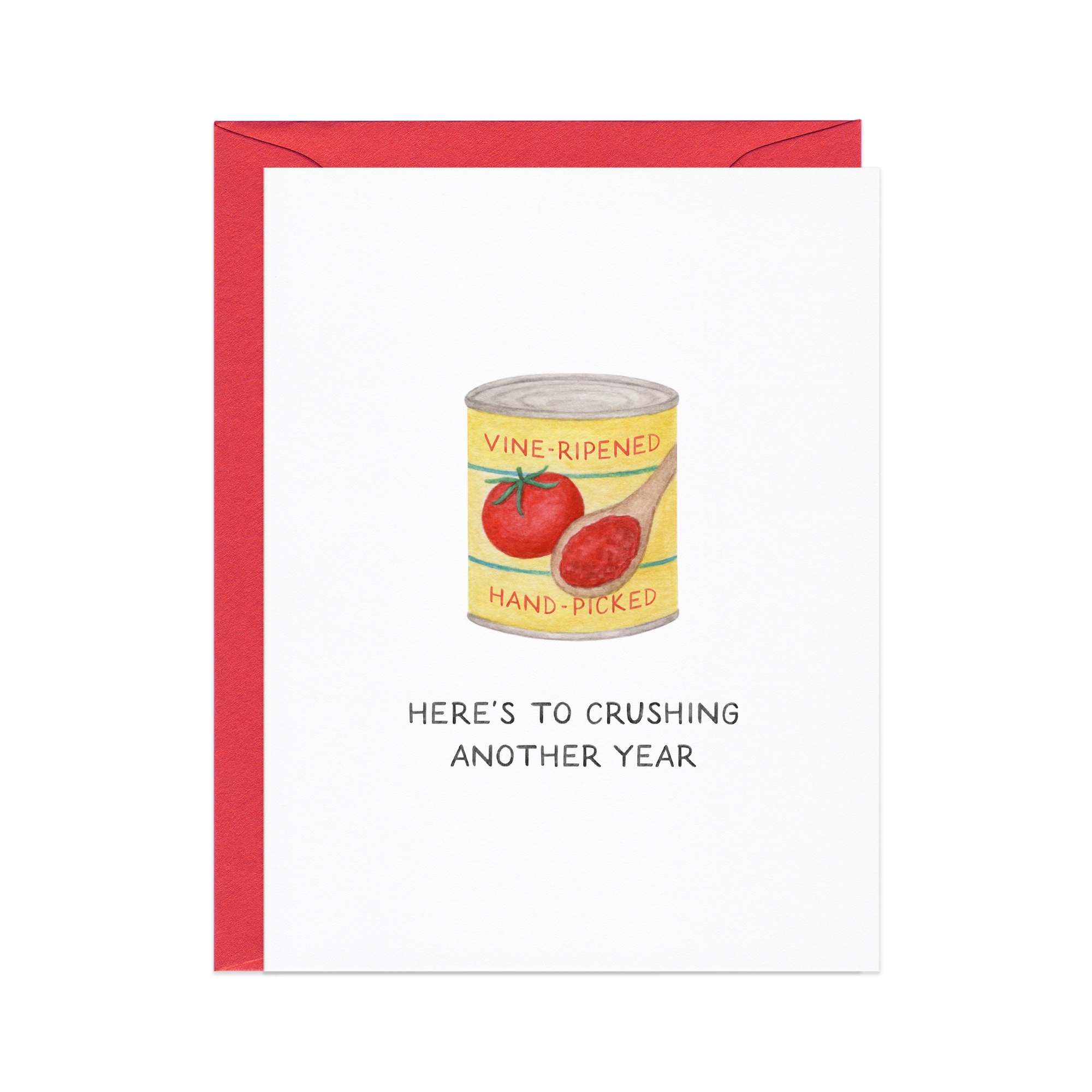 Crushing Another Year Tomato Birthday / New Year's Card