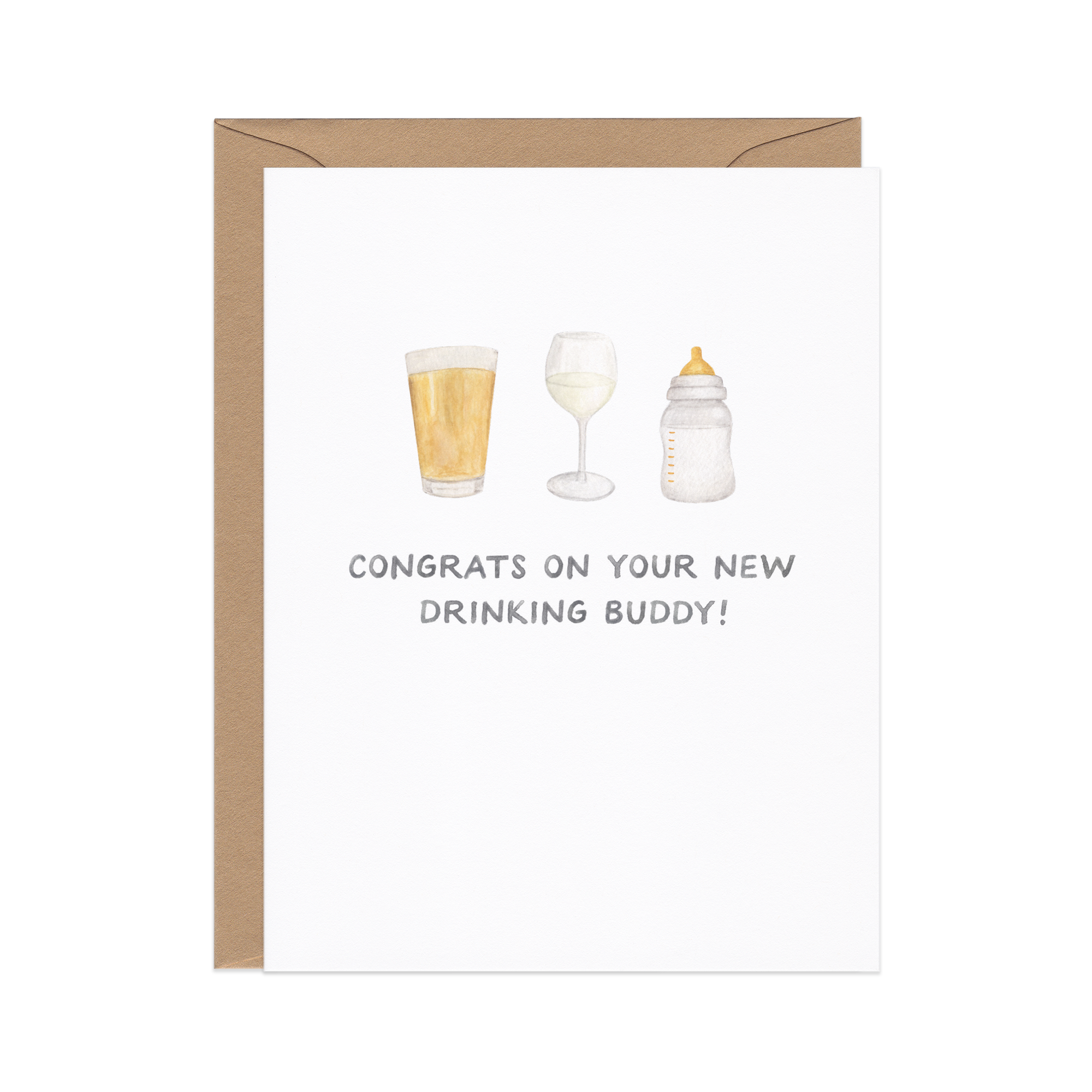 Drinking Buddies New Baby Card