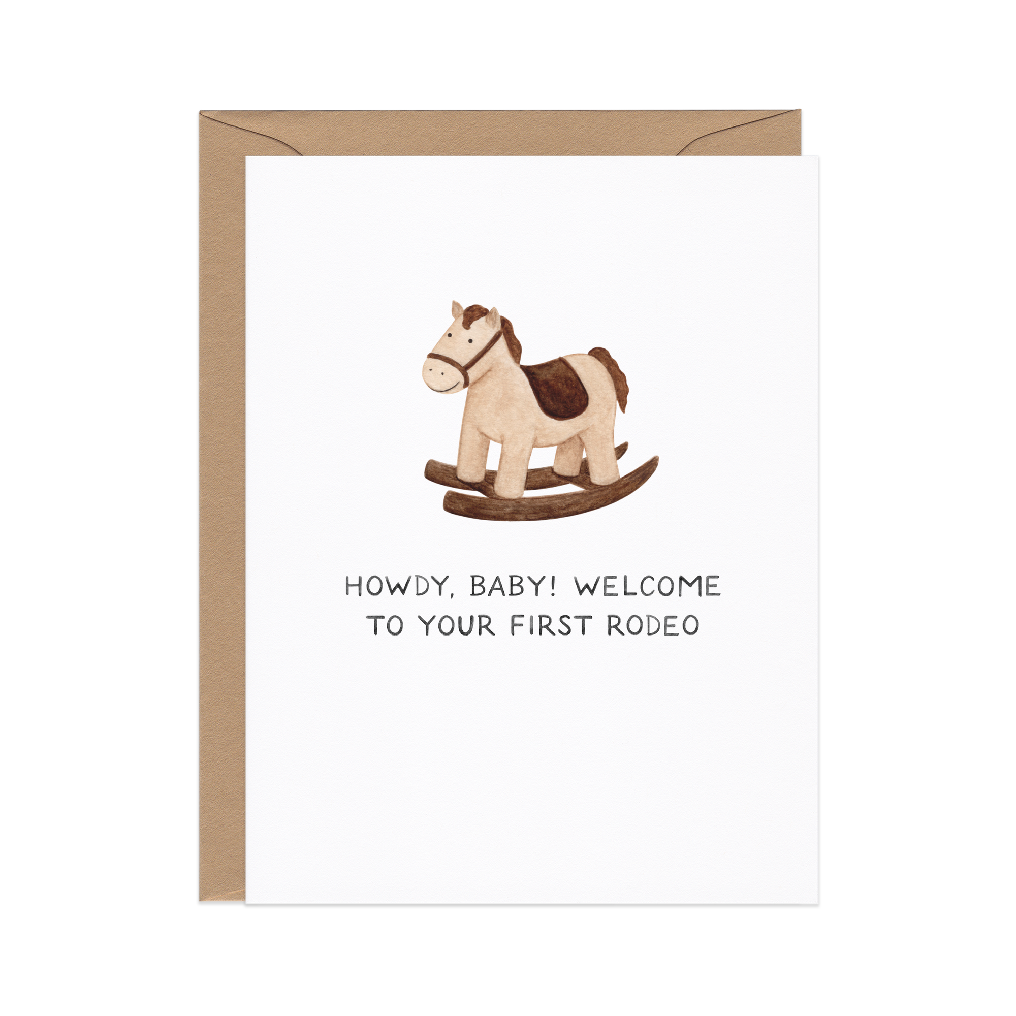 First Rodeo Rocking Horse New Baby Card