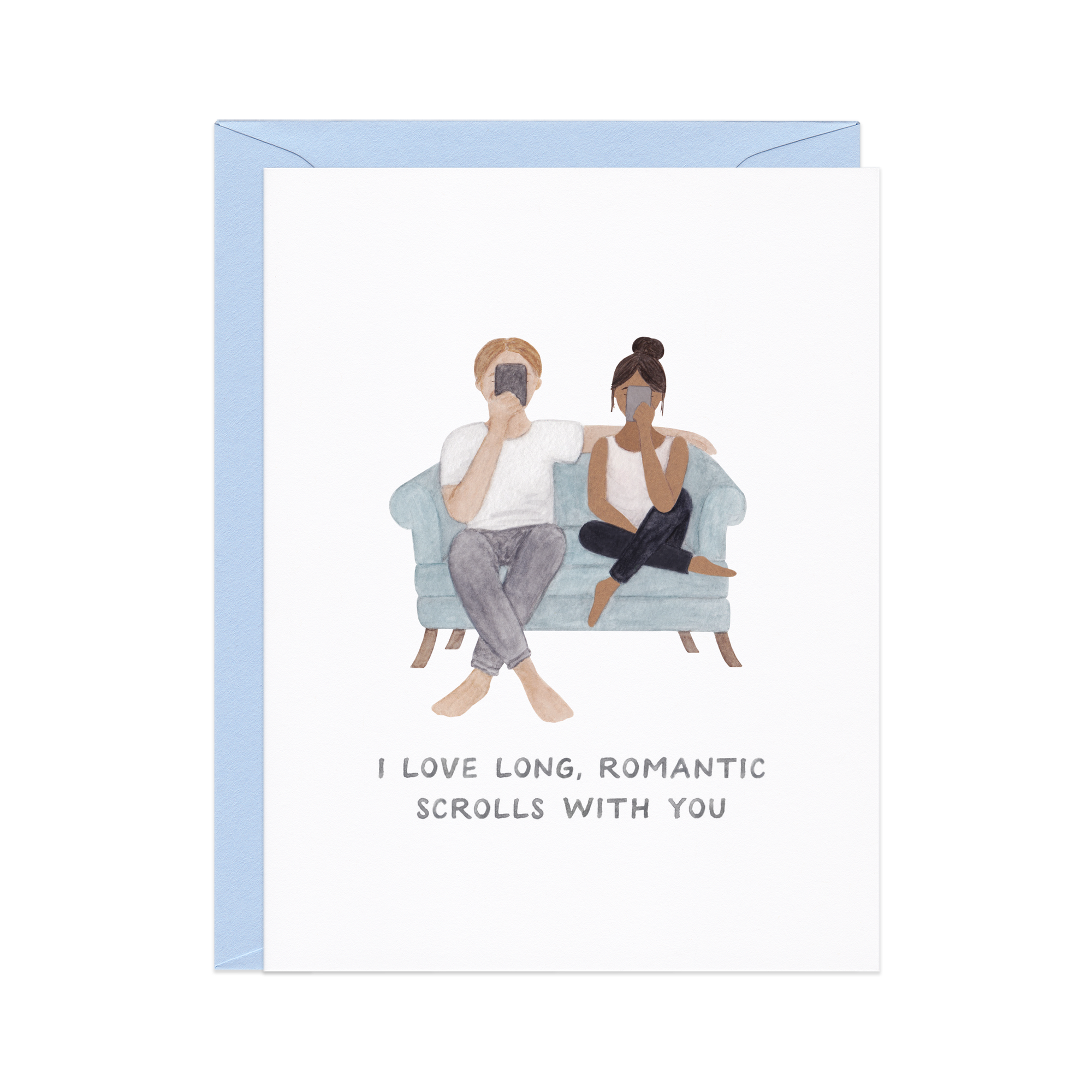 Long Romantic Scrolls Love Card