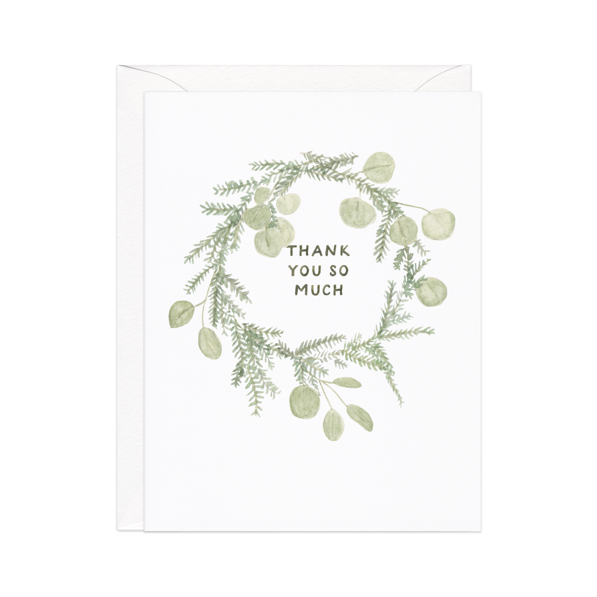 Greenery Wreath Thank You Card