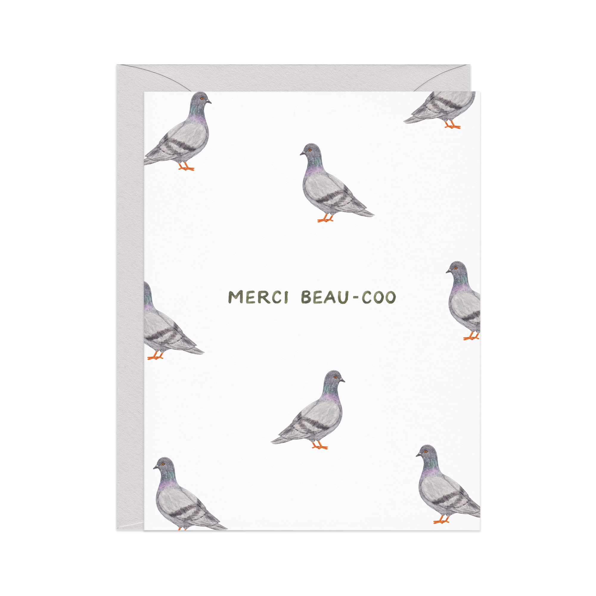 Merci Beau-coo Pigeon Thanks Card