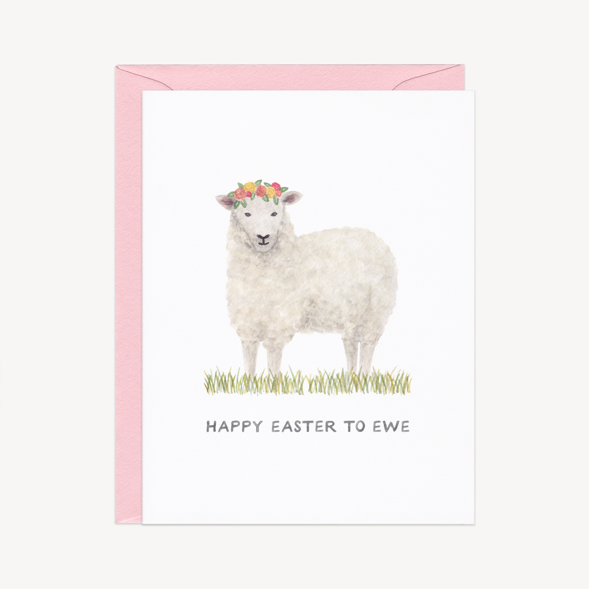 Flower Crown Ewe Easter Card