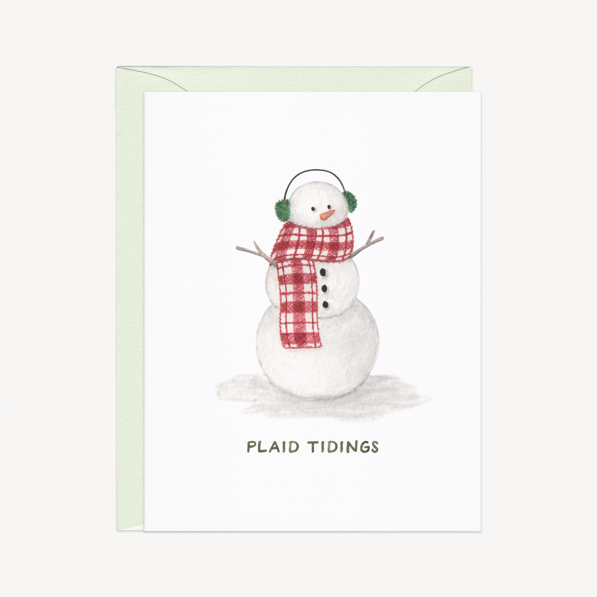 Plaid Tidings Snowman Holiday Card