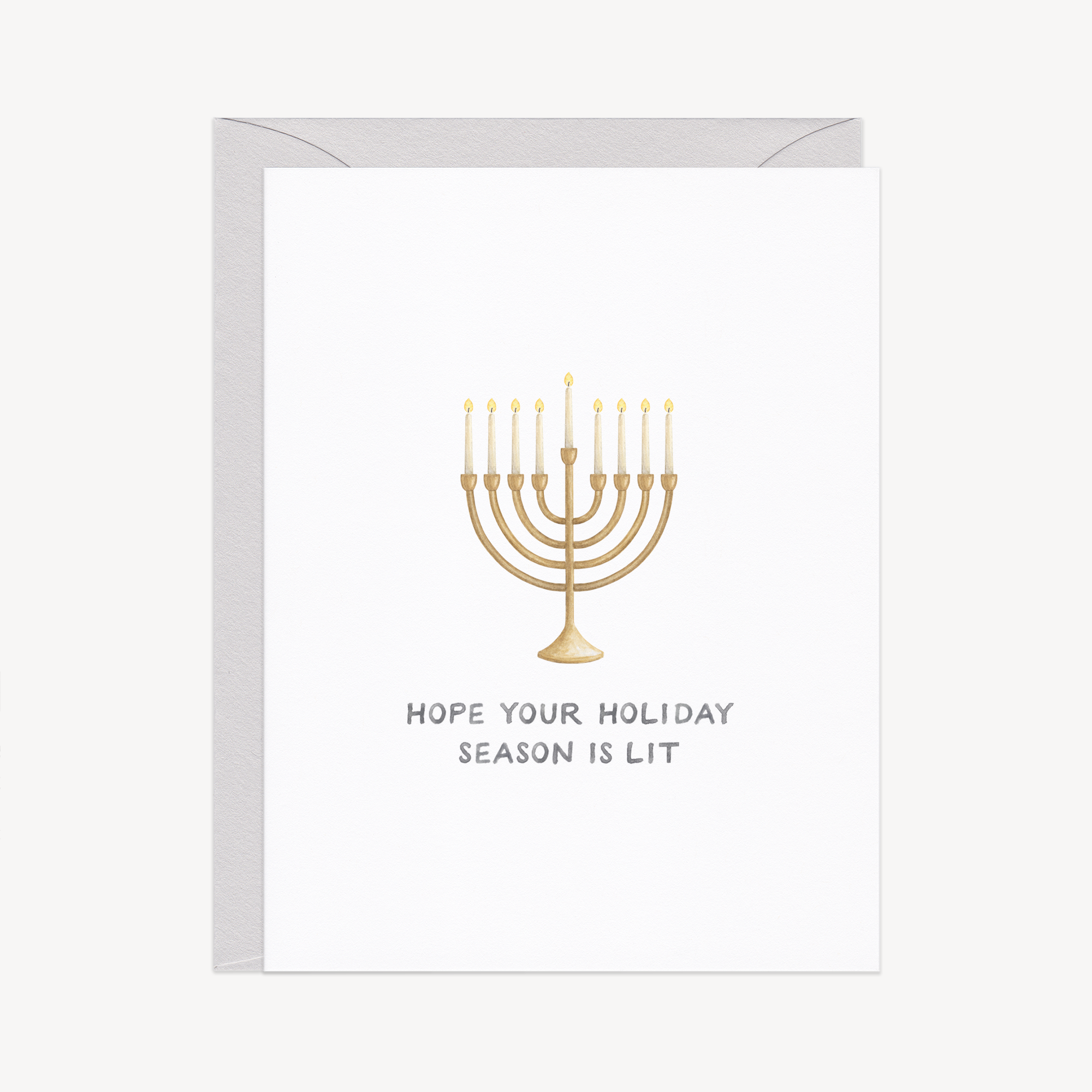 Lit Menorah Hanukkah Card
