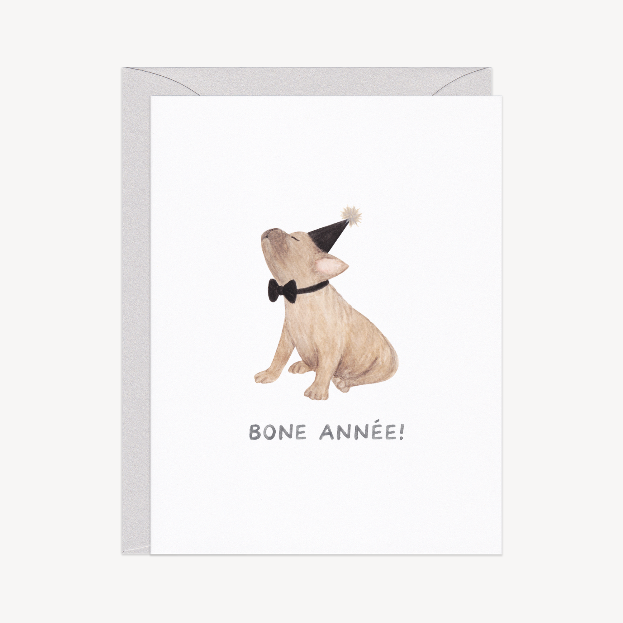 Bone Année Frenchie New Year&#39;s Card