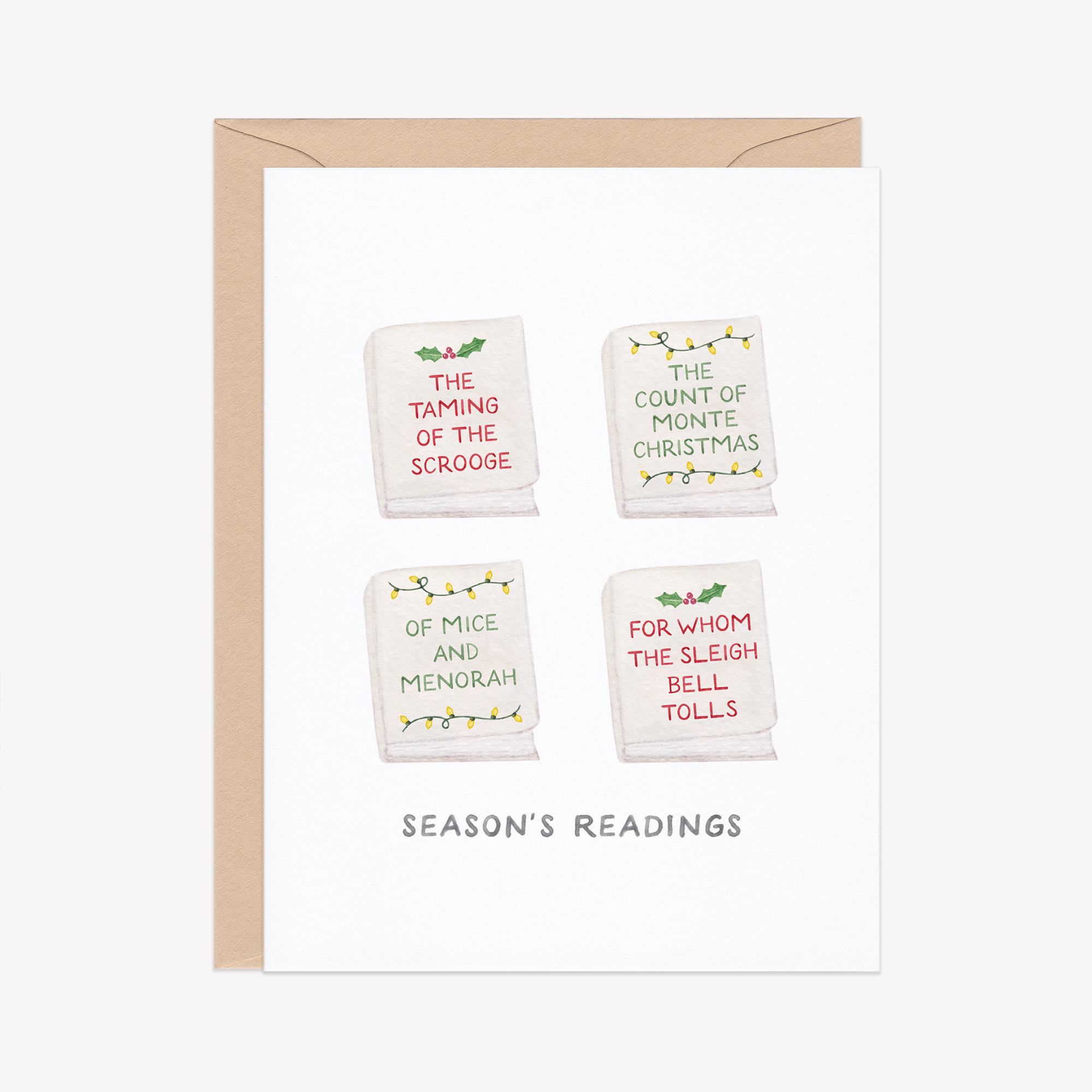 Season&#39;s Readings Book Holiday Card