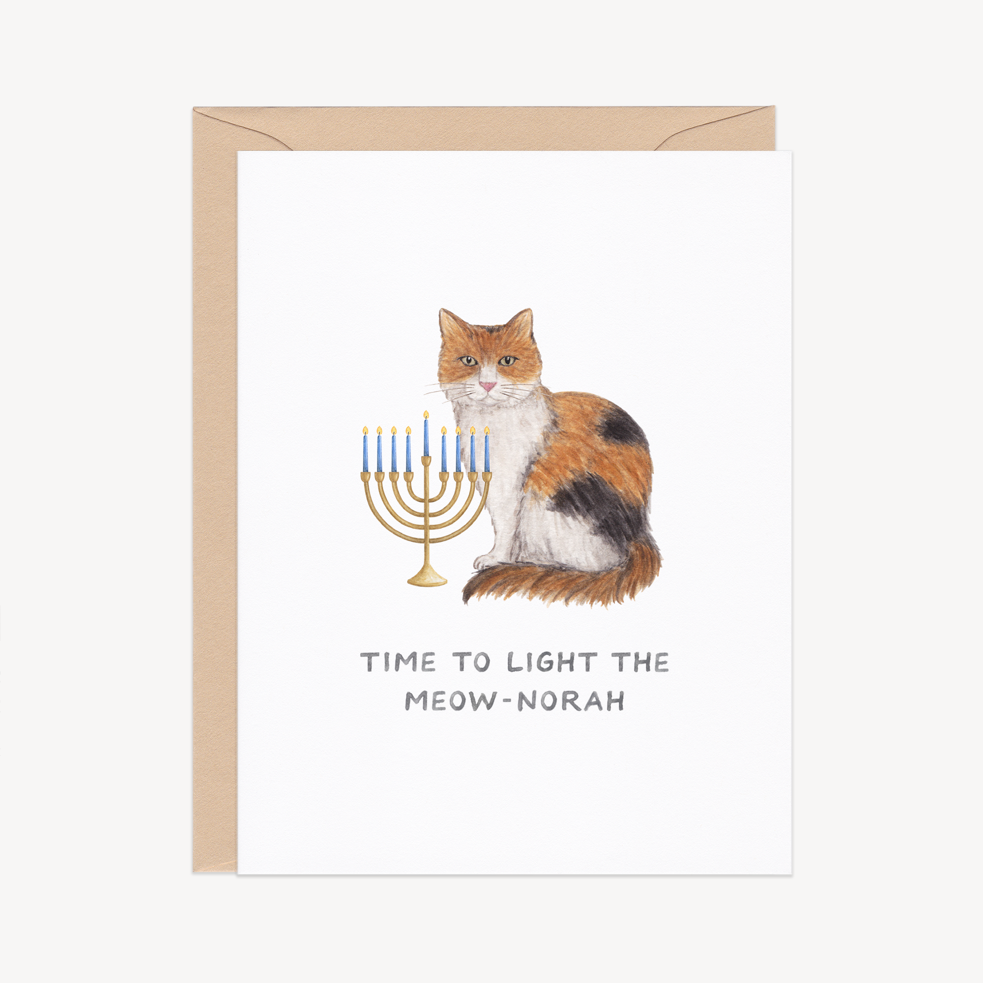 Light the Meow-norah Cat Hanukkah Card