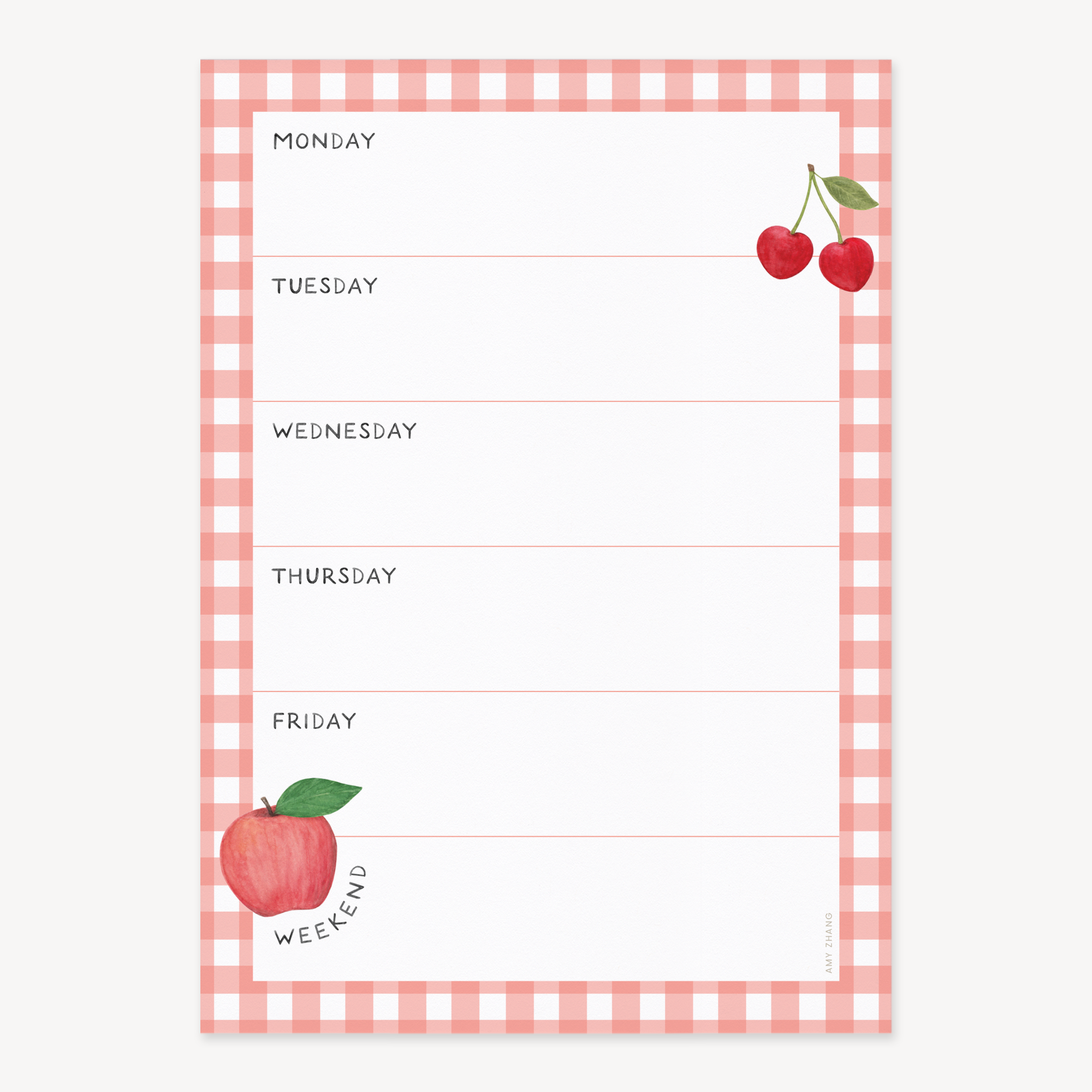 Farmer's Market Weekly Menu Plan Notepad