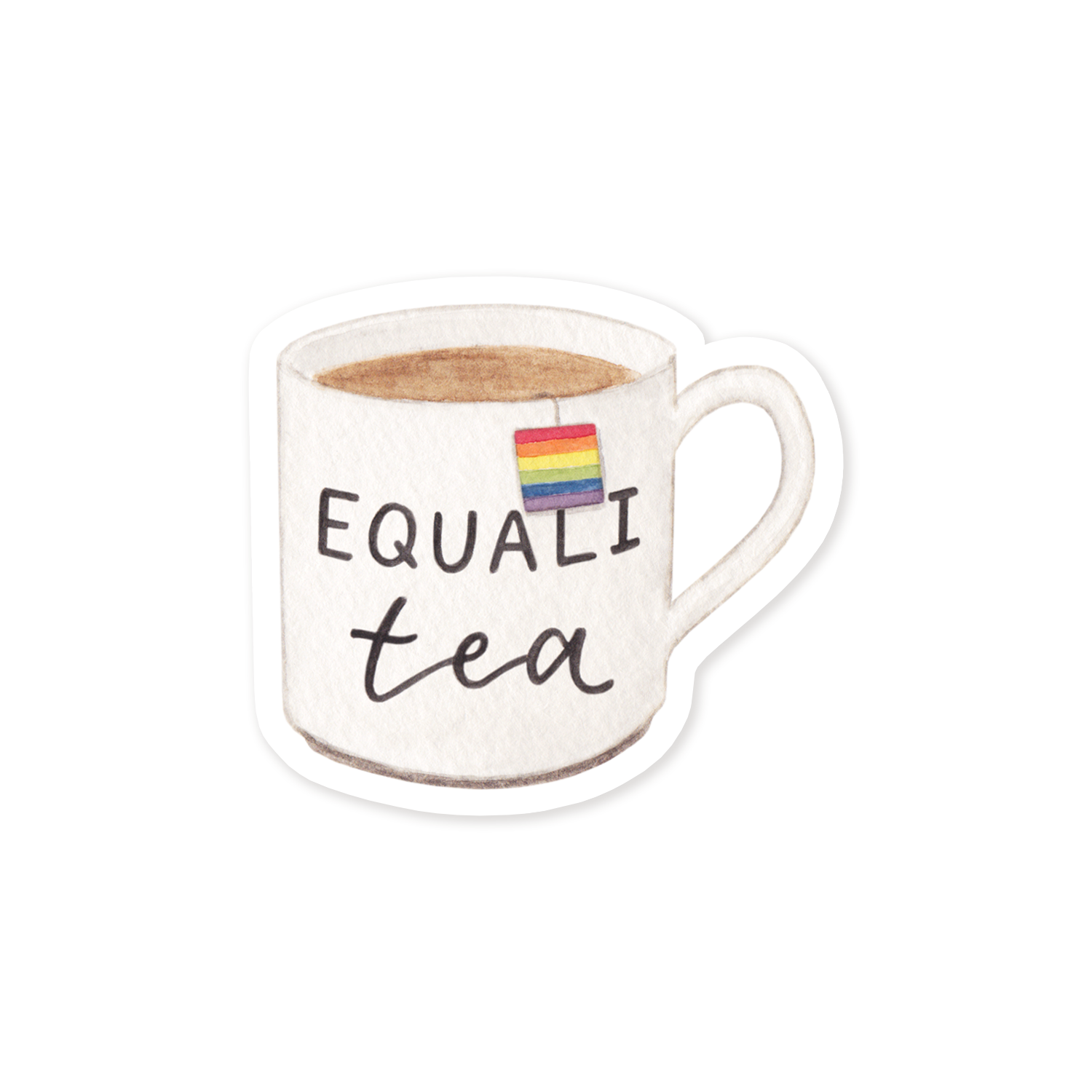 Cup of Equali-tea Pride Sticker