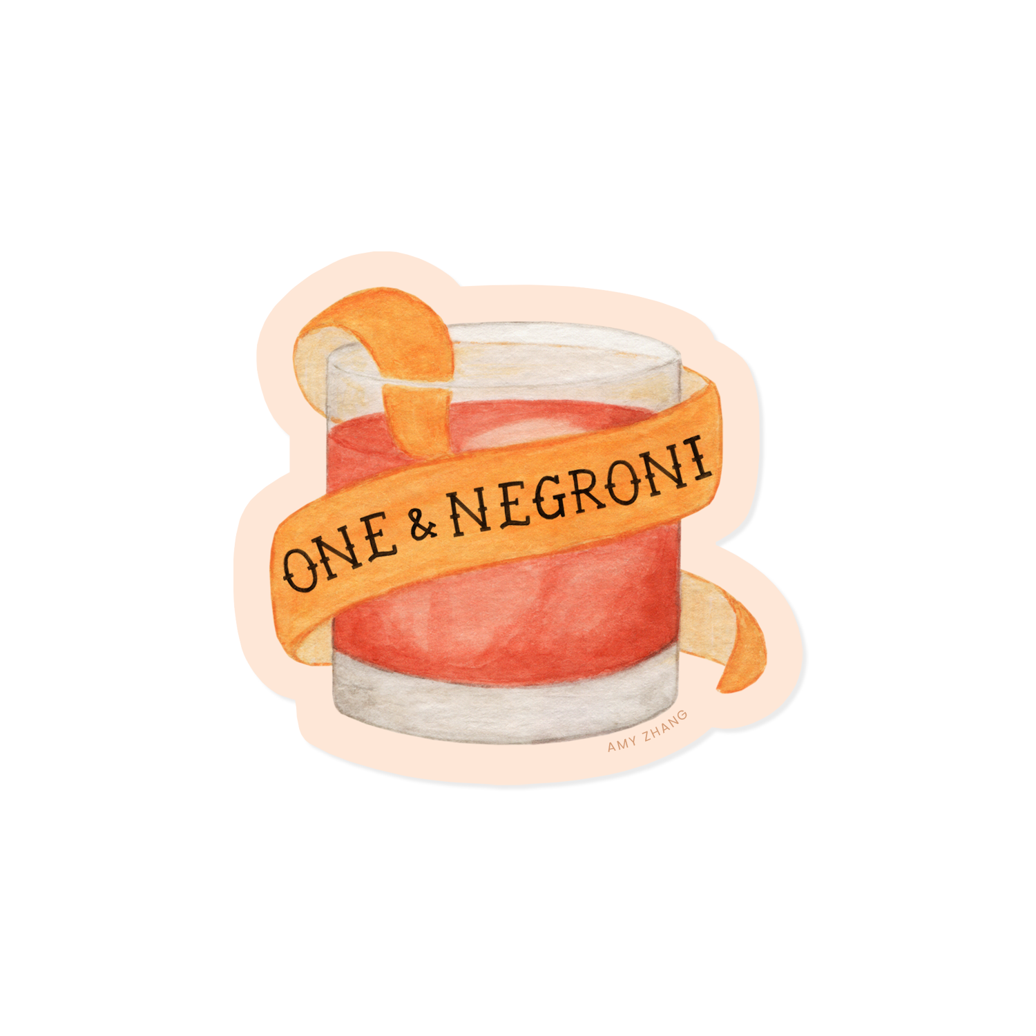 One & Negroni Cocktail Sticker