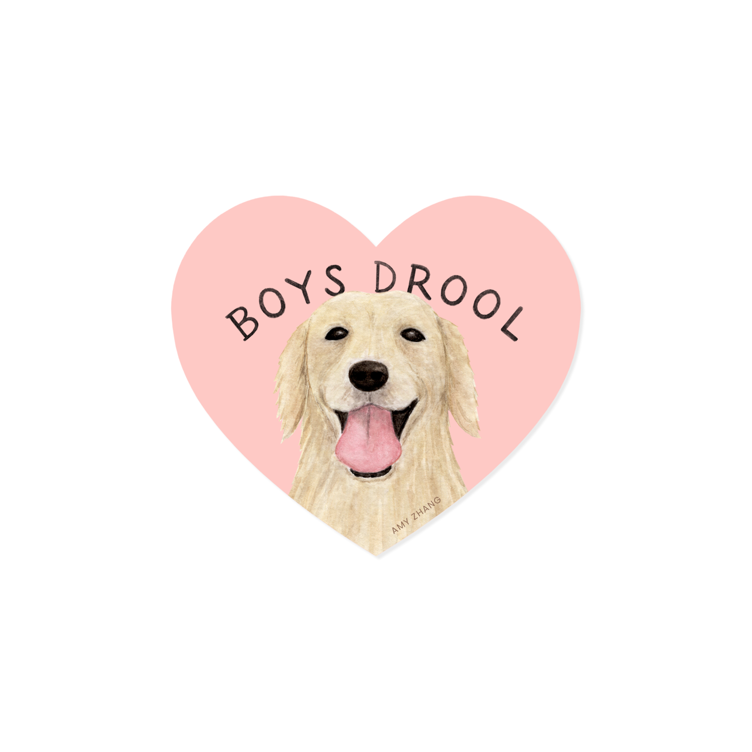 Boys Drool Golden Retriever Dog Sticker