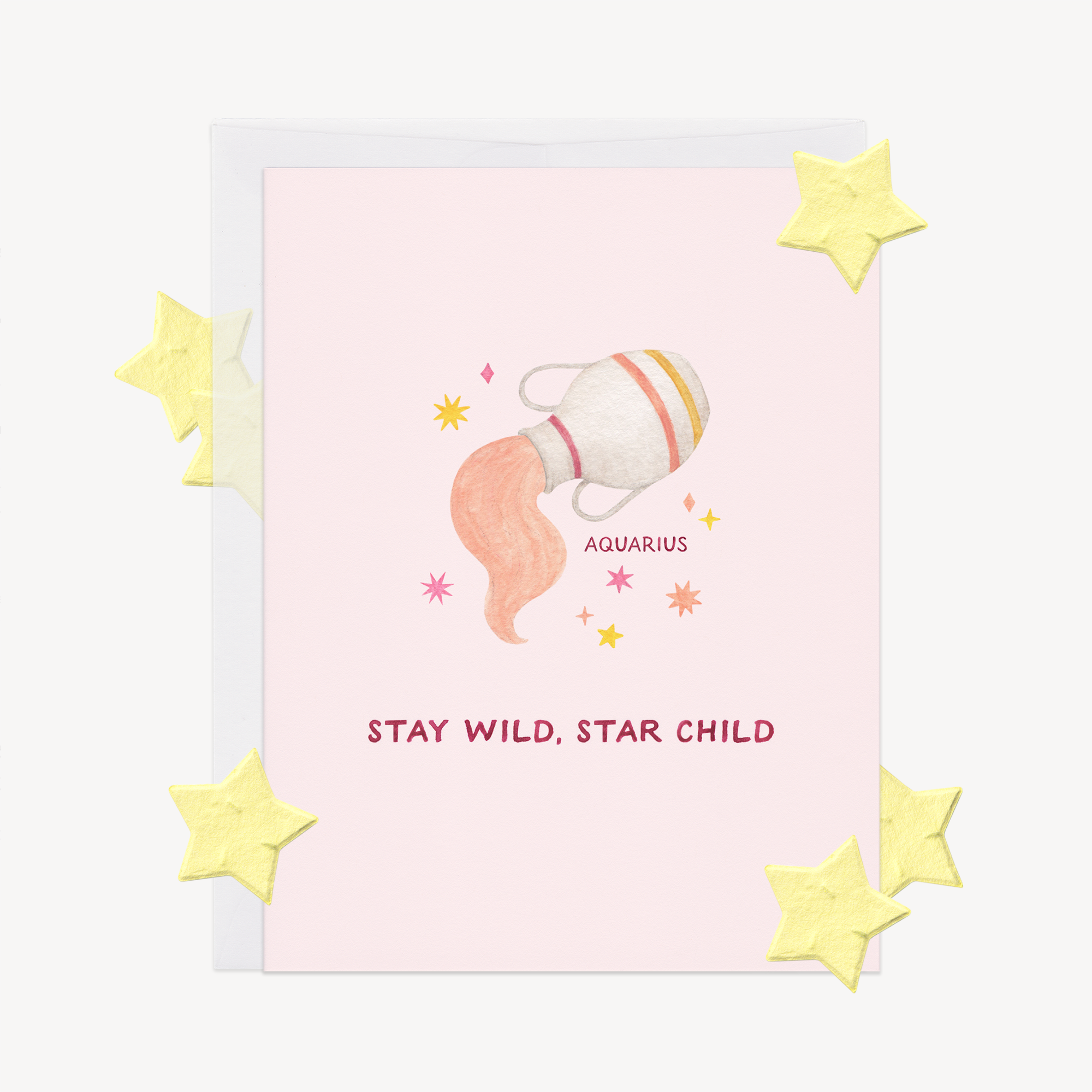 Stay Wild Aquarius Astrology Card w/ Plantable Confetti