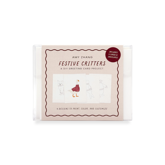 Festive Critters Coloring Card Set