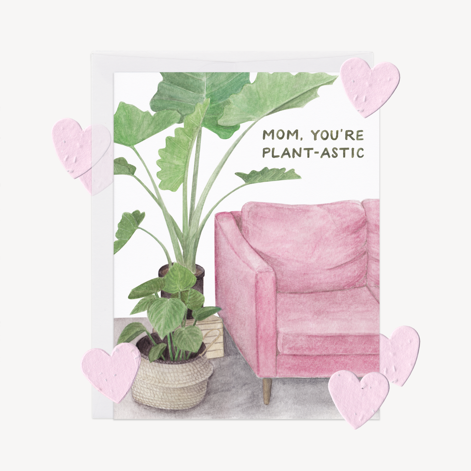 Plant-astic Mom Mother&#39;s Day Card w/ Plantable Confetti