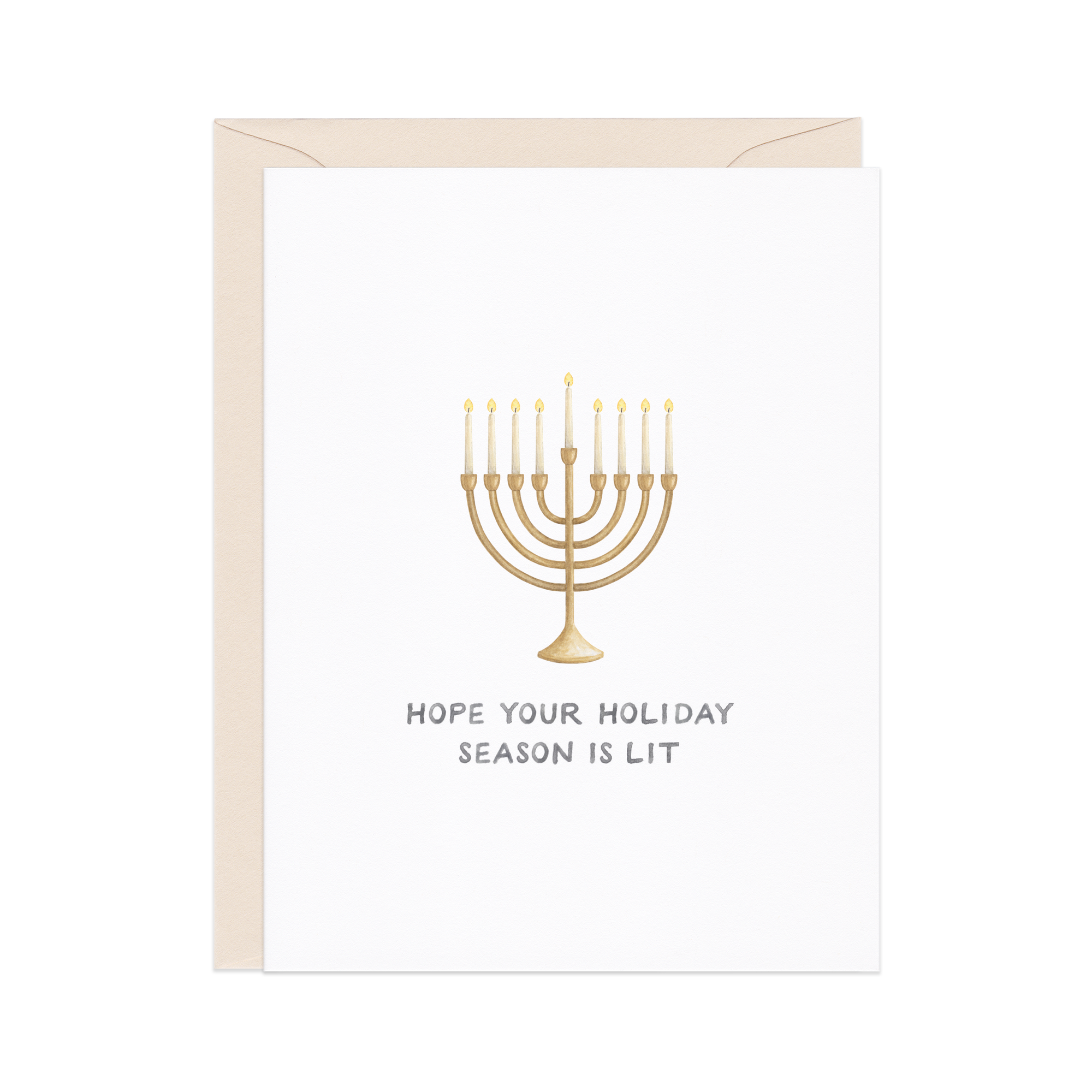 Lit Menorah Hanukkah Card