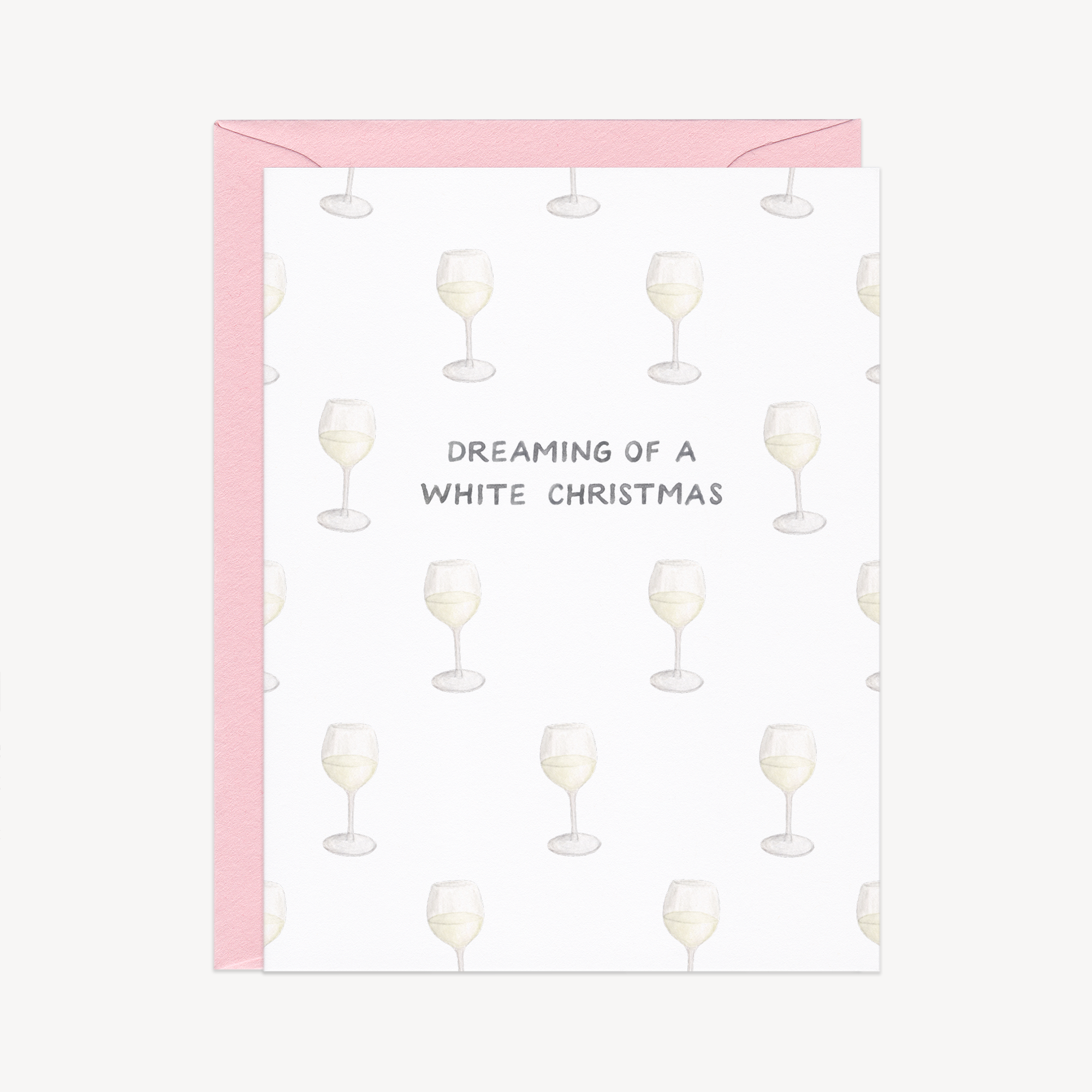 Dreaming Of A White (Wine) Christmas Card