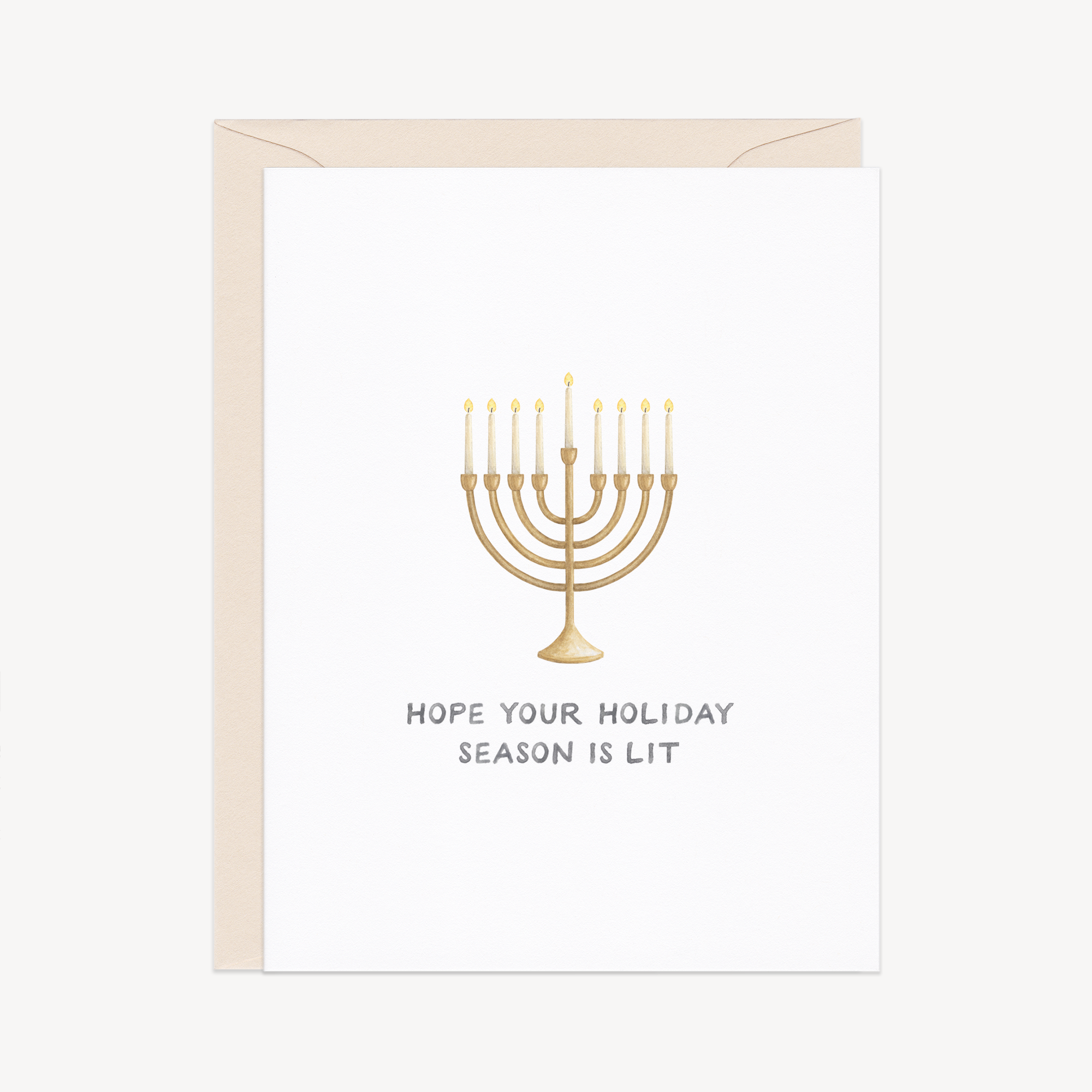 Lit Menorah Hanukkah Card