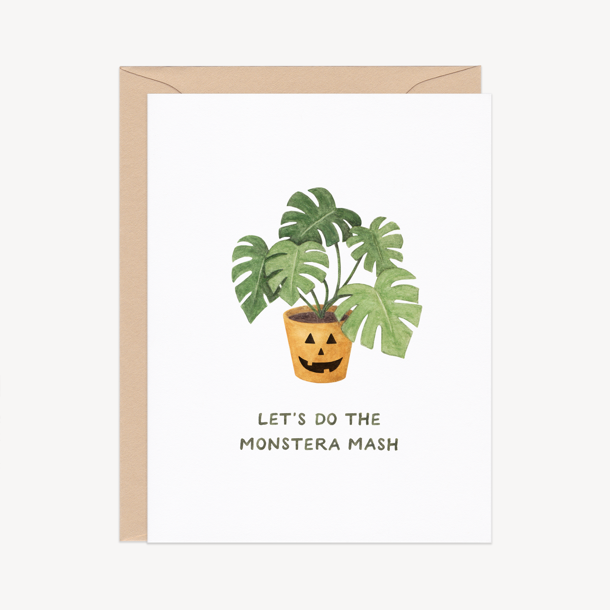 Monstera Mash Plant Halloween Card
