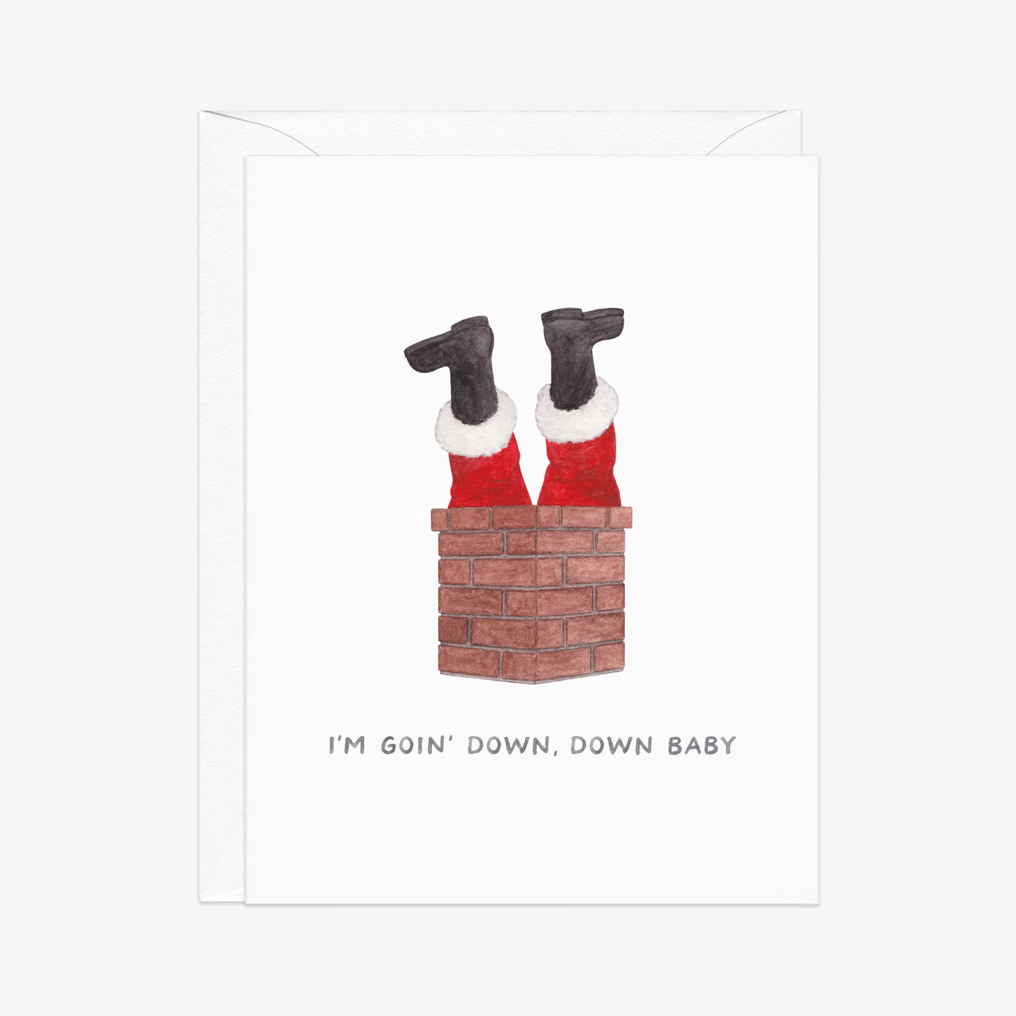 Down, Down Baby Santa Holiday Card