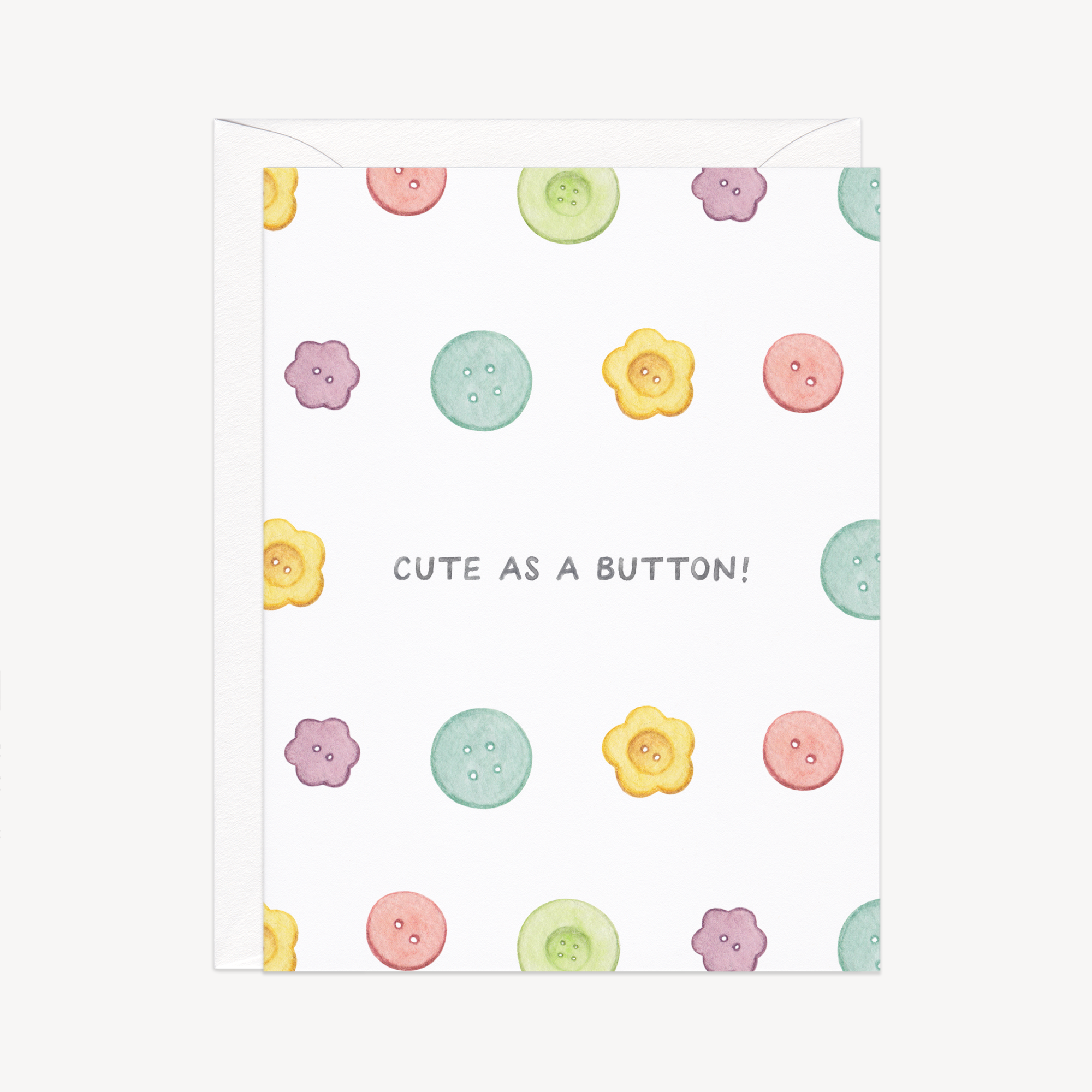 Cute As A Button New Baby Card