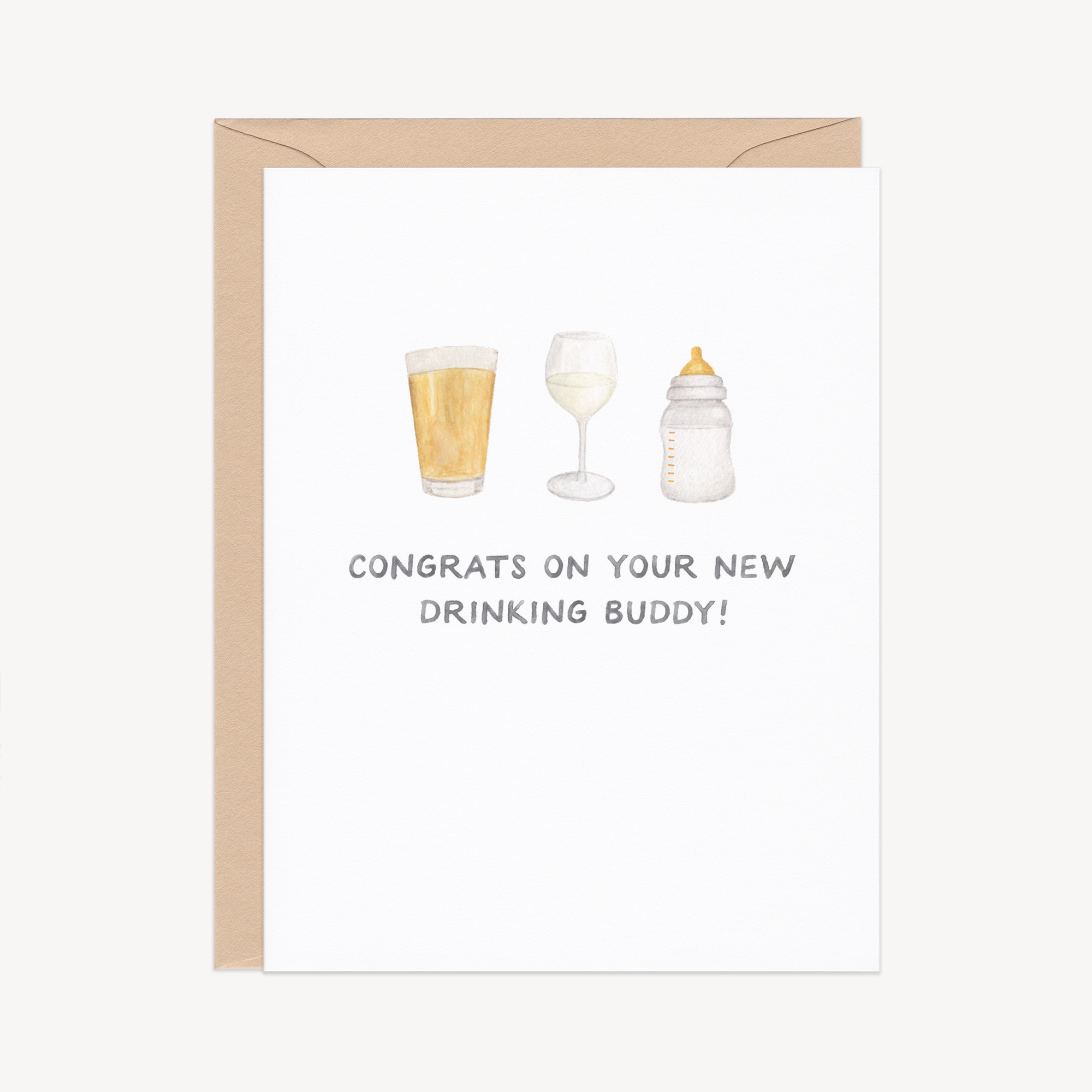 Drinking Buddies New Baby Card