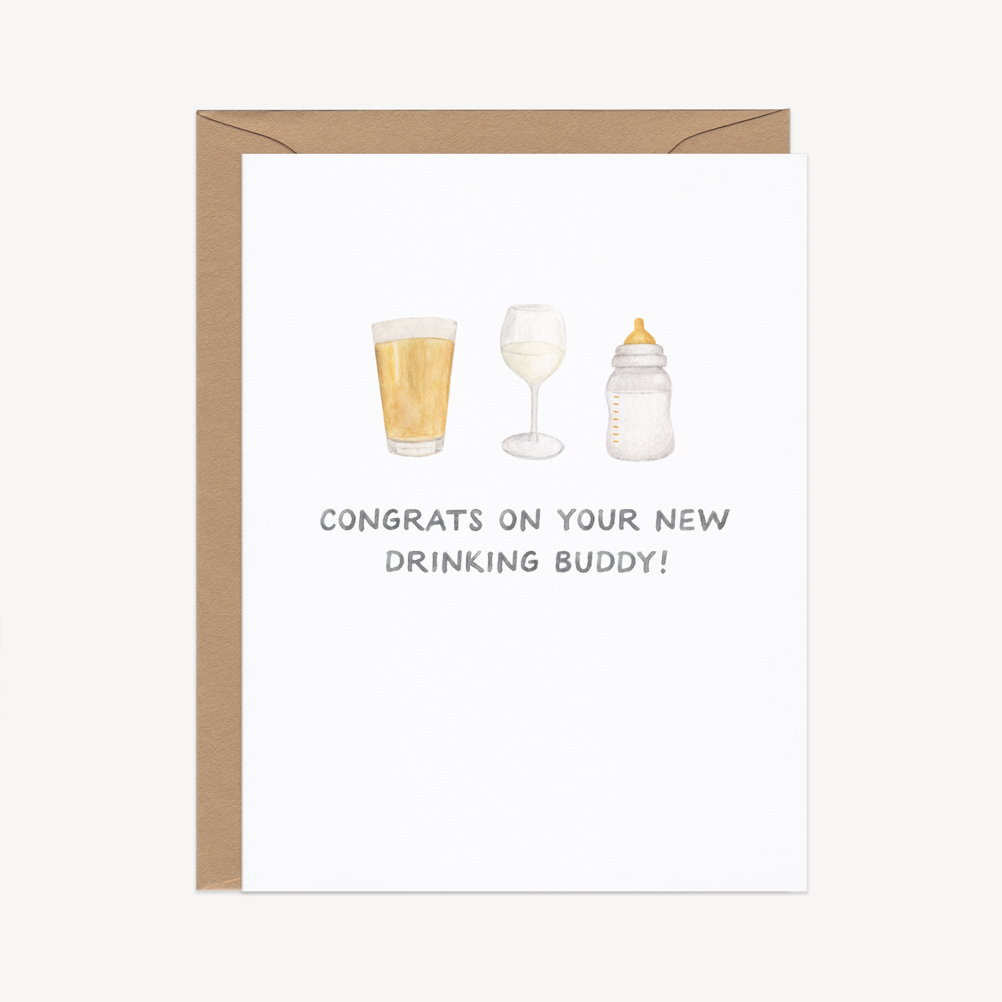 Drinking Buddies New Baby Card