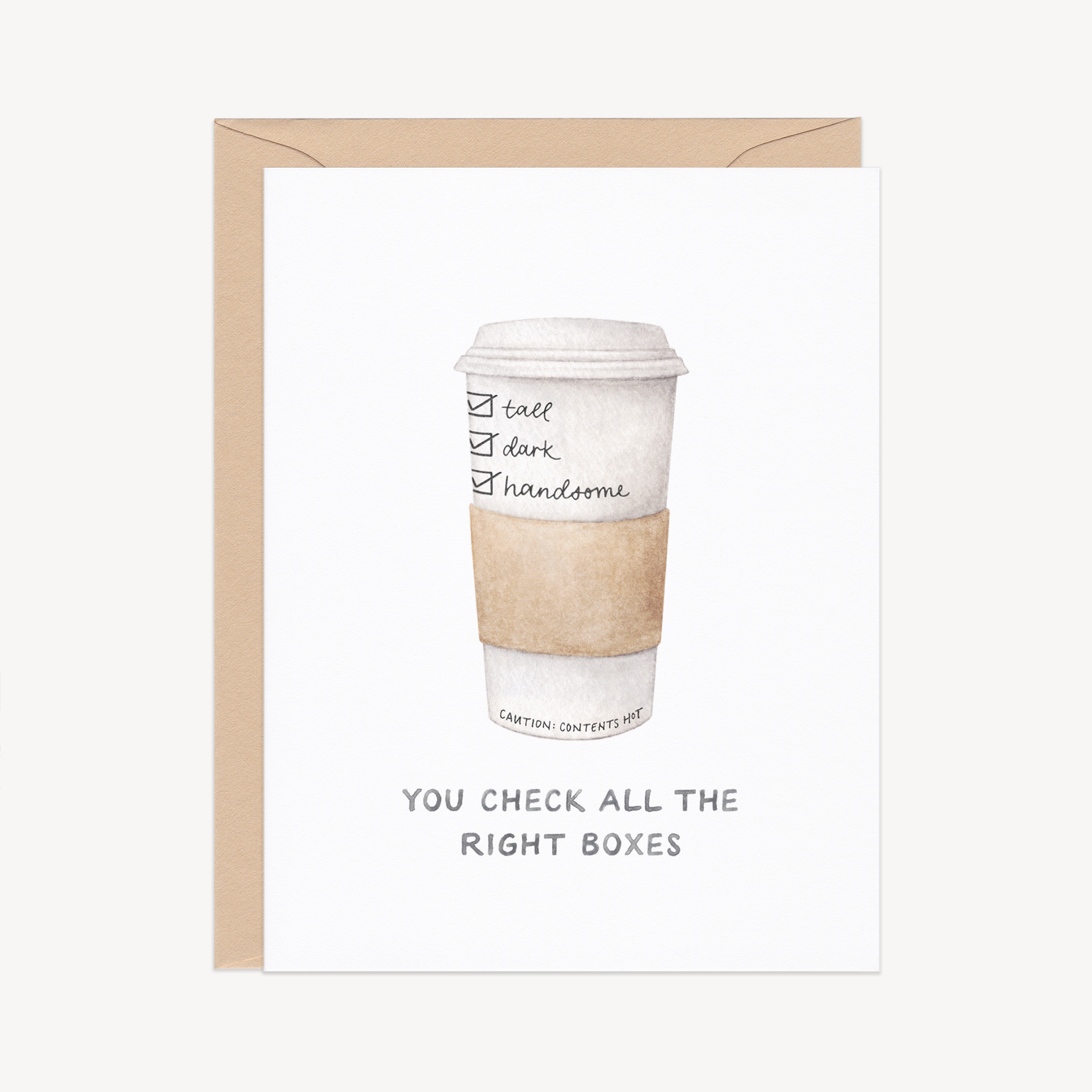 Tall Dark + Handsome Coffee Love Card