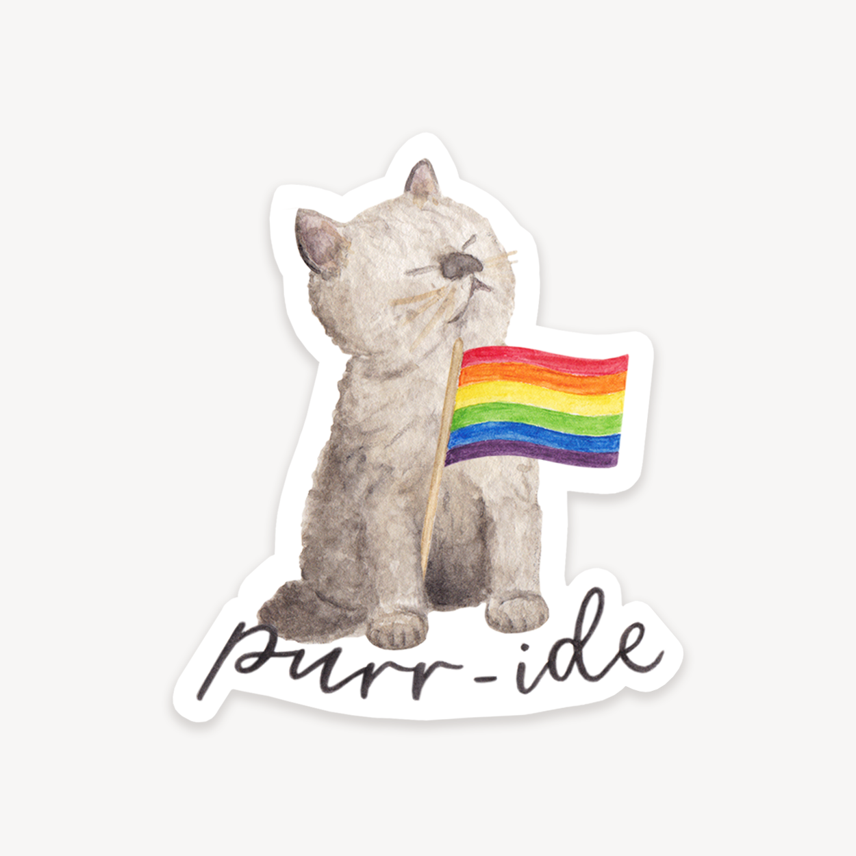 Rainbow Flag Purr-ide Sticker