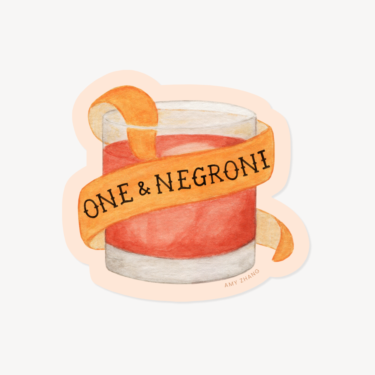 One &amp; Negroni Cocktail Sticker