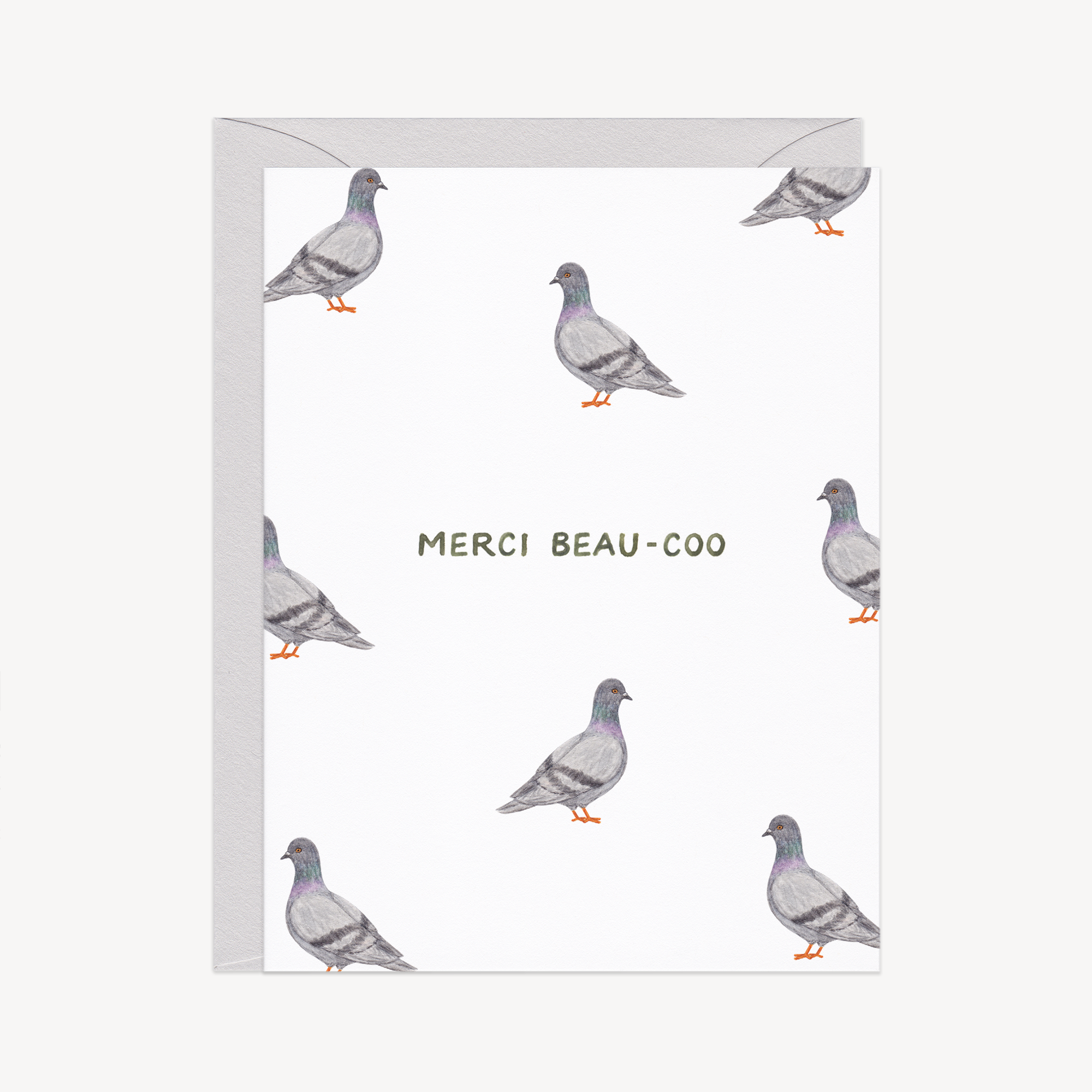 Merci Beau-coo Pigeon Thanks Card