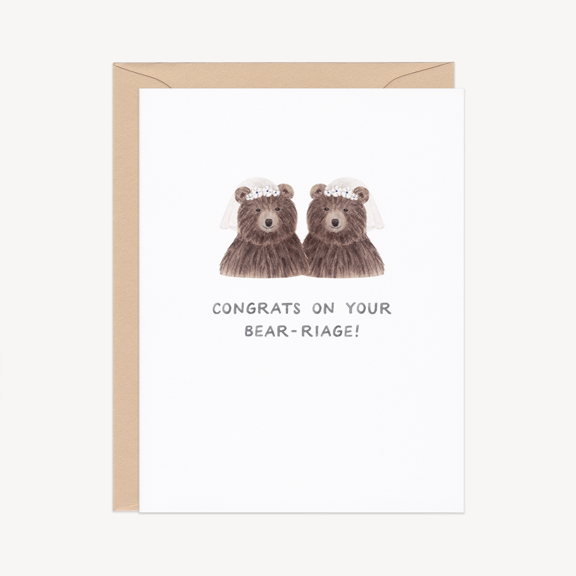 Bear-riage Wedding Congrats Card