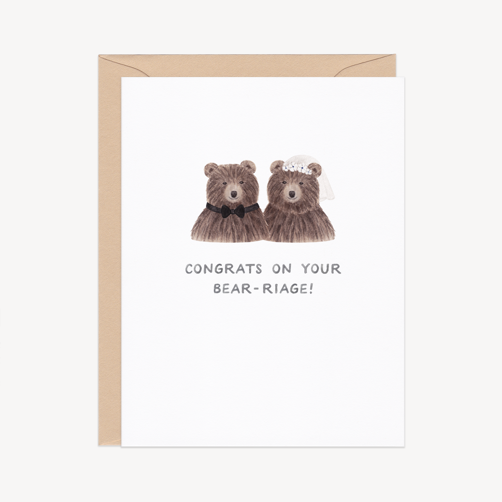 Bear-riage Wedding Congrats Card